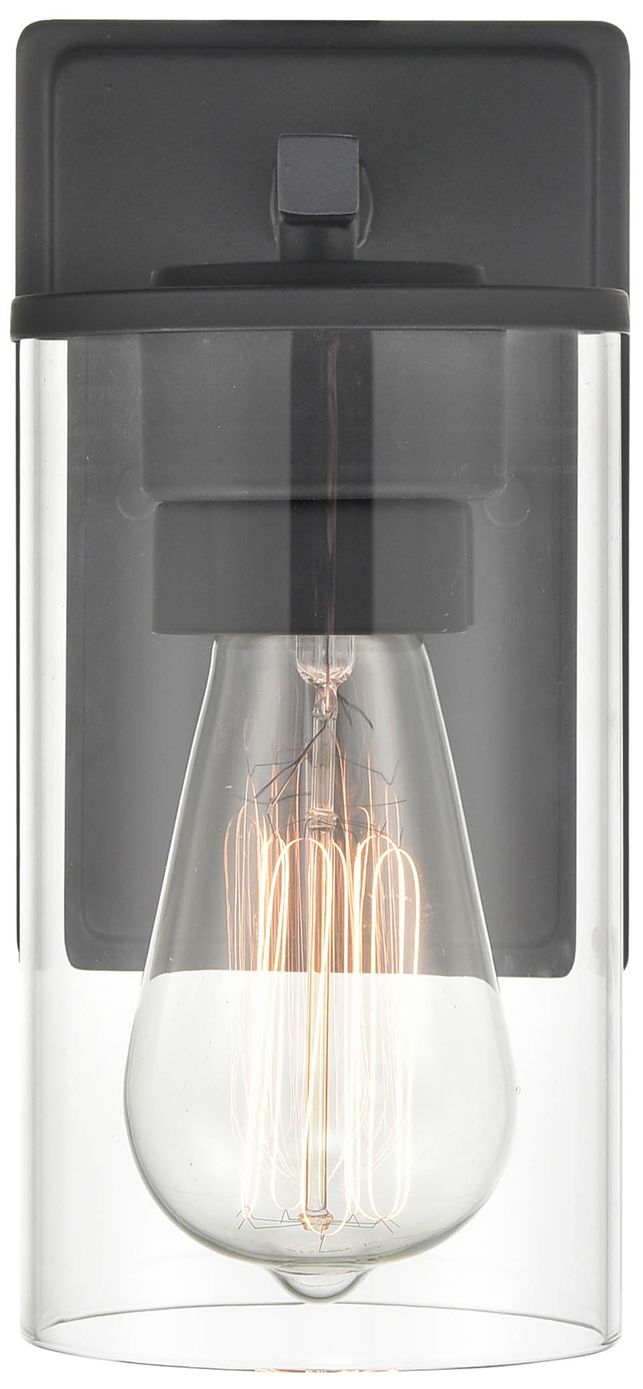 Millennium Verlana 1-Light 4.33" Matte Black Wall Sconce with Glass Shade