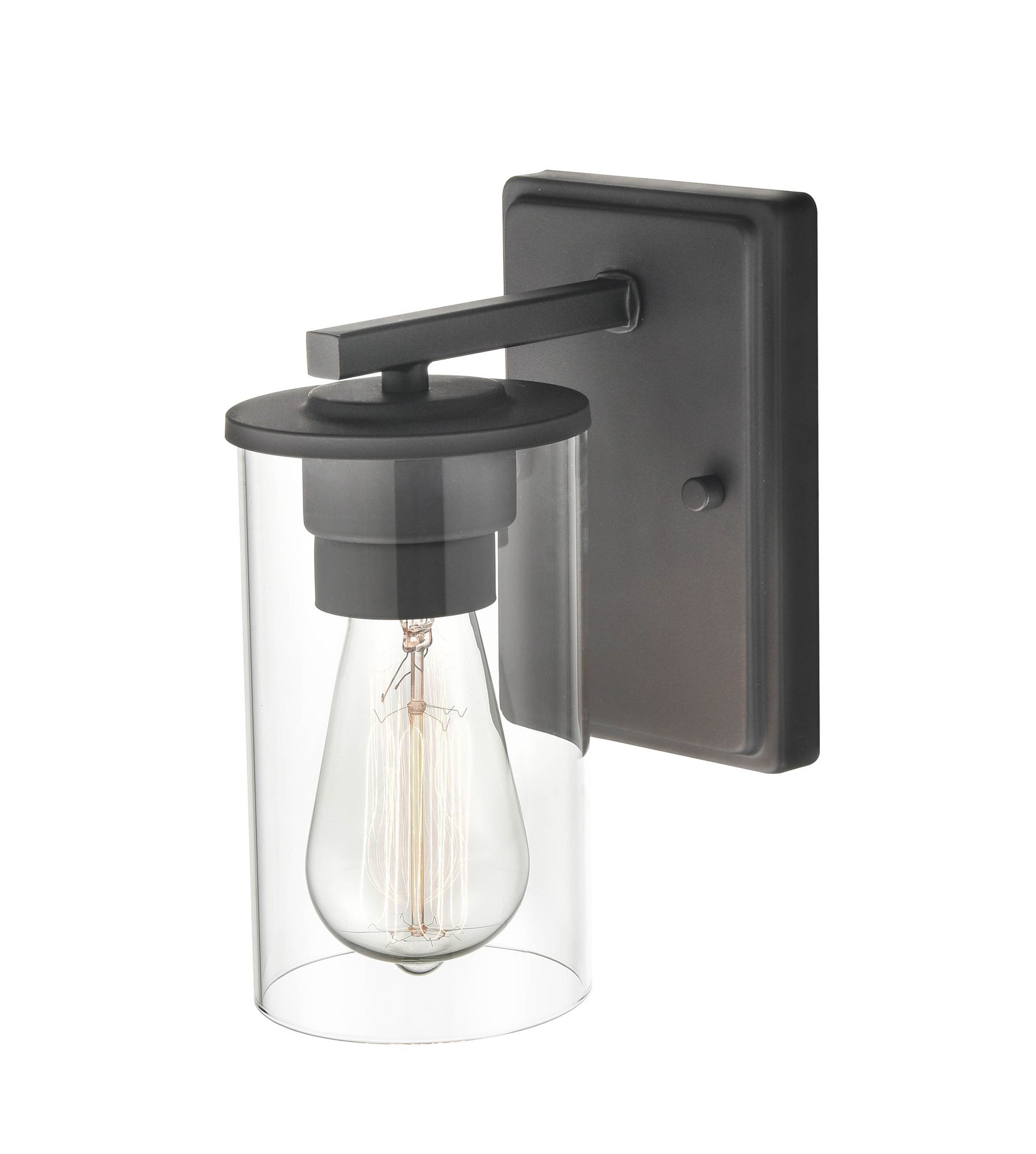 Image 4 Millennium Verlana 1-Light 4.33" Matte Black Wall Sconce with Glass Shade more views
