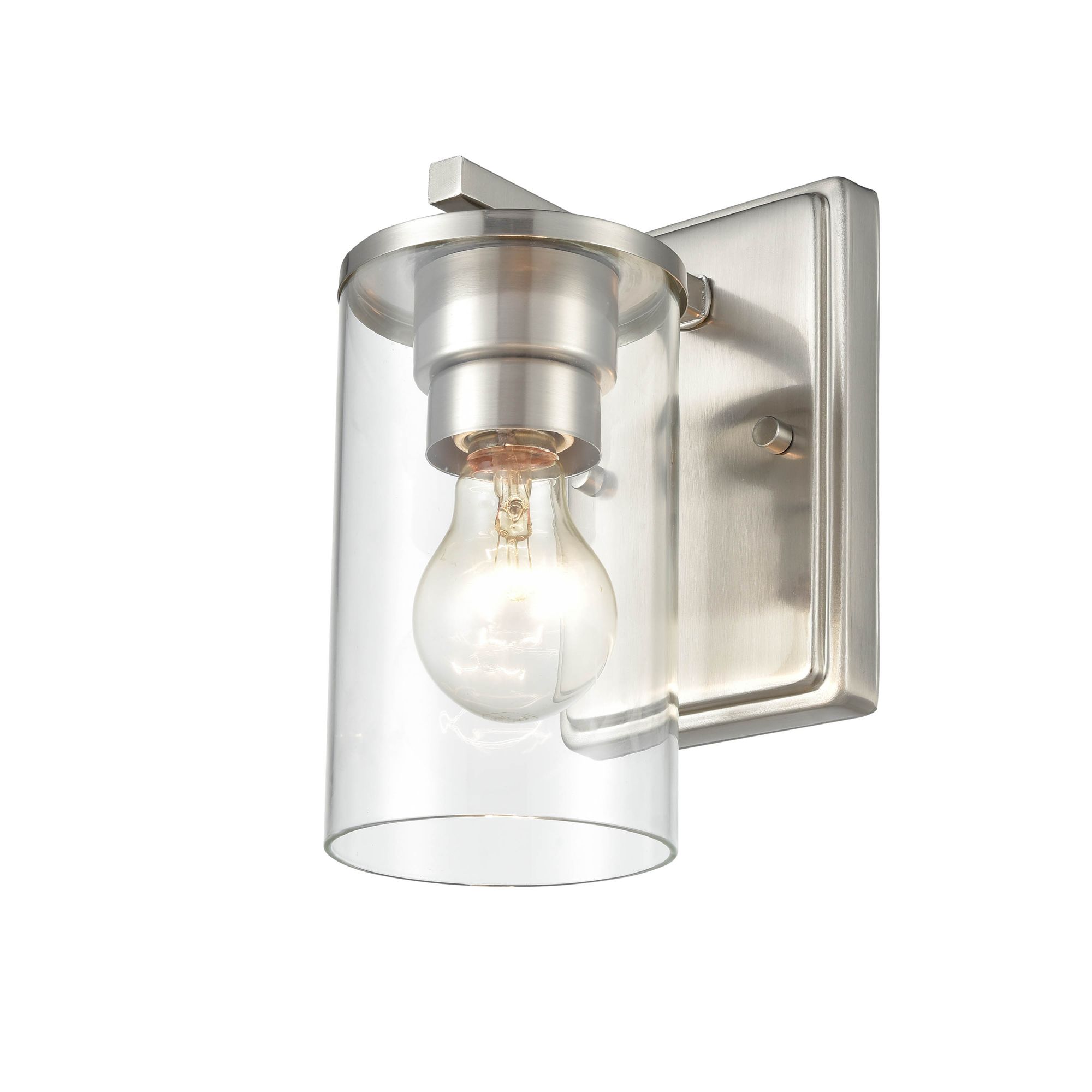 Image 2 Millennium Verlana 1-Light 4.5" Brushed Nickel Wall Sconce with Glass Shade more views
