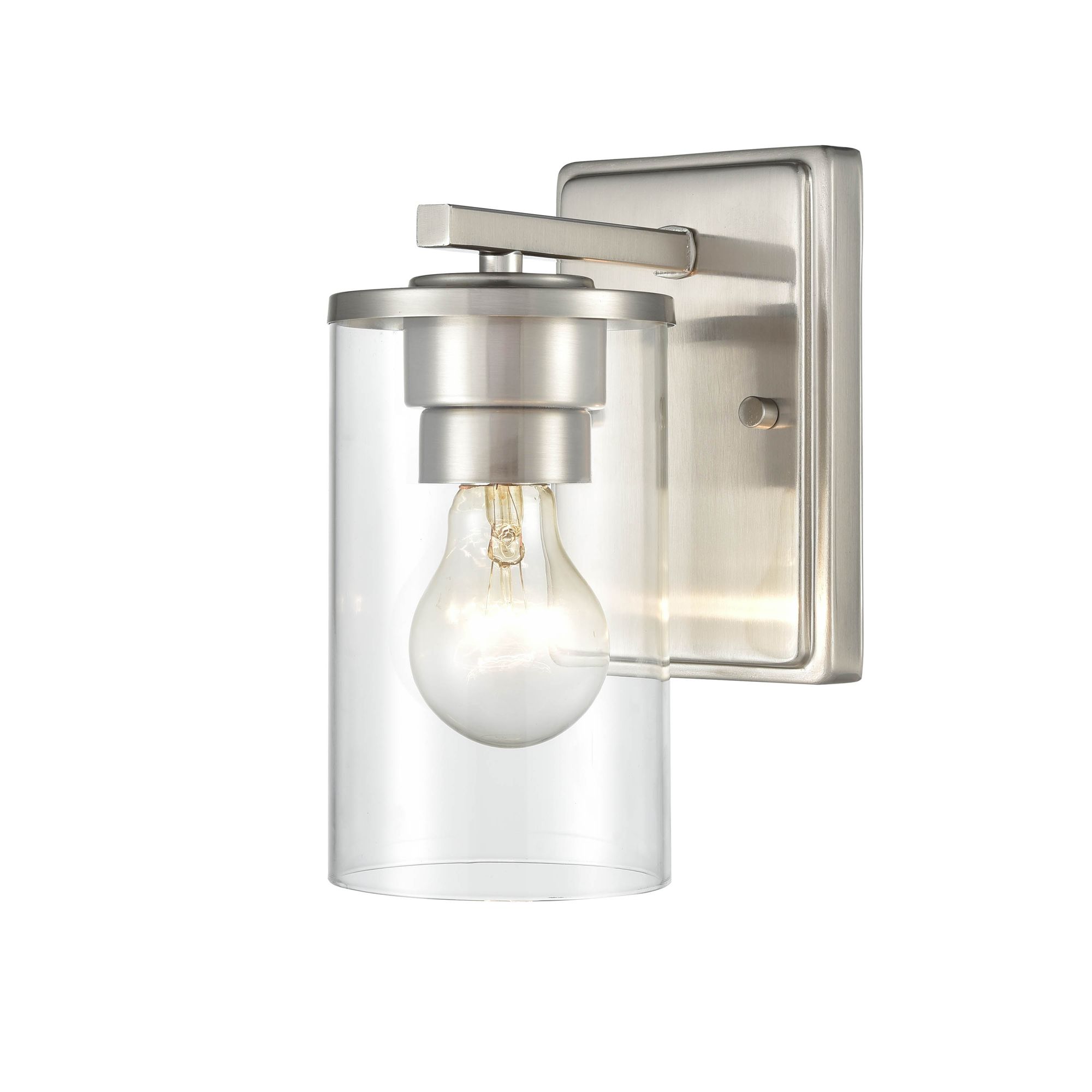 Image 3 Millennium Verlana 1-Light 4.5" Brushed Nickel Wall Sconce with Glass Shade more views