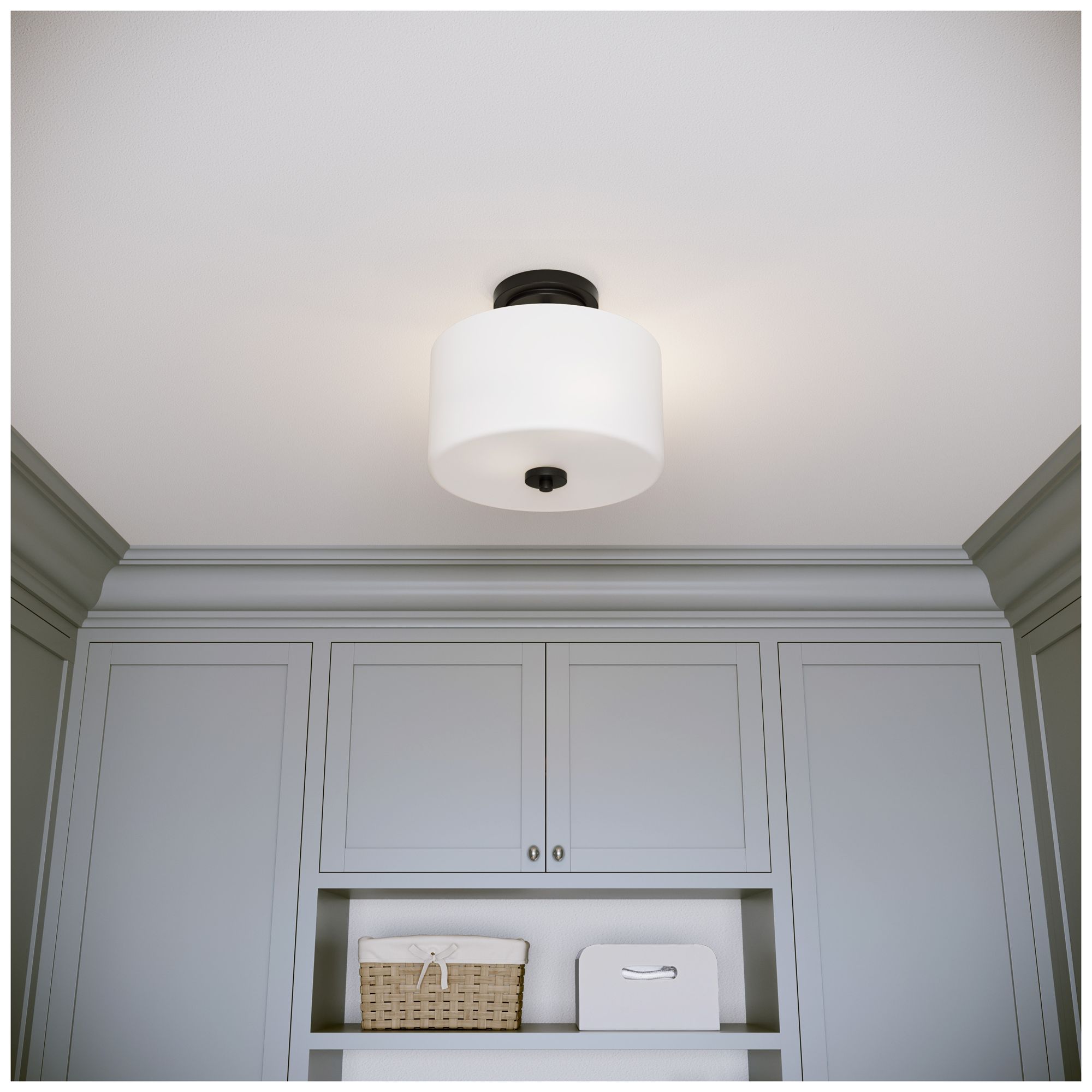 Image 6 Millennium Verlana 11" Matte Black Semi-Flush more views