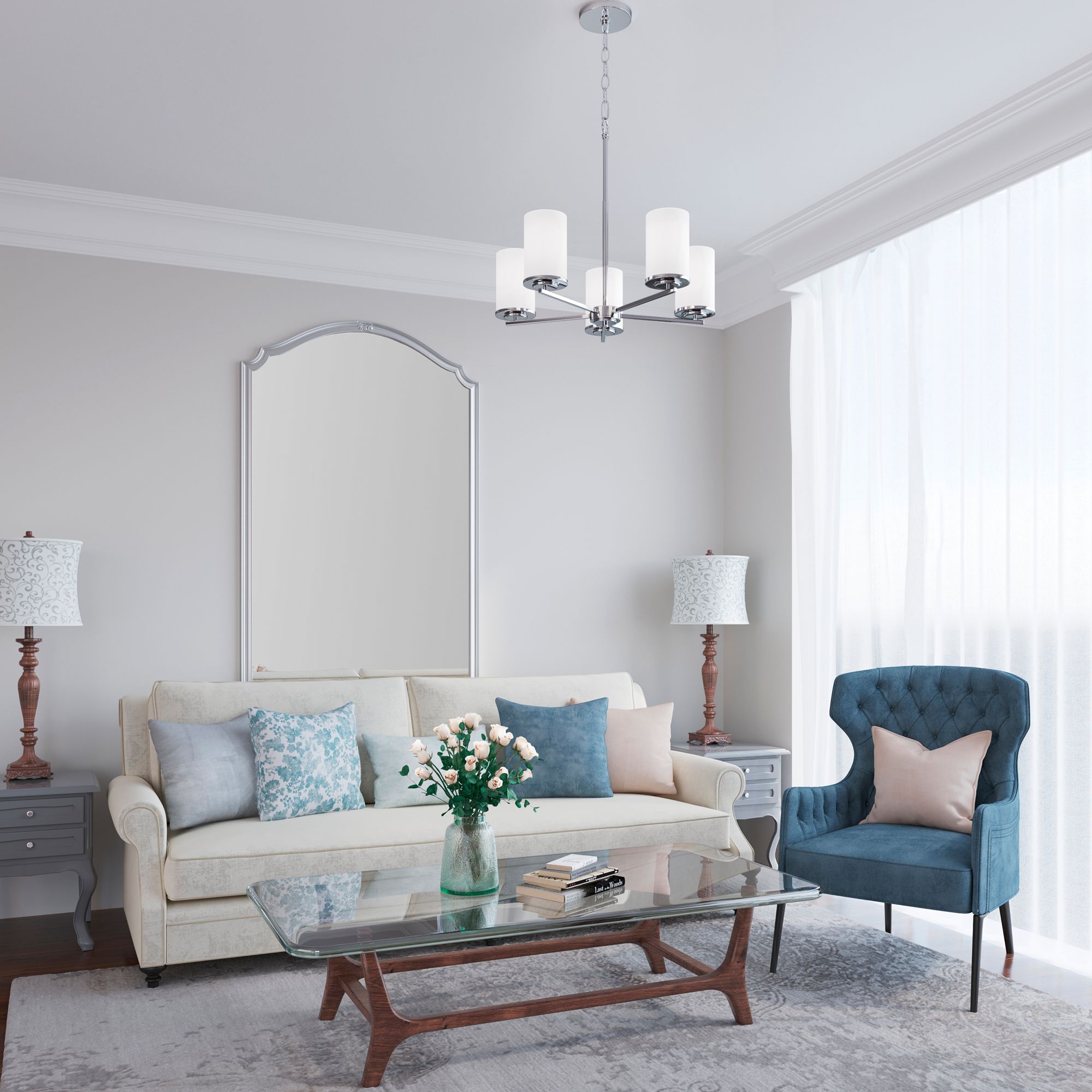 Image 5 Millennium Verlana 24" Chrome Chandelier more views