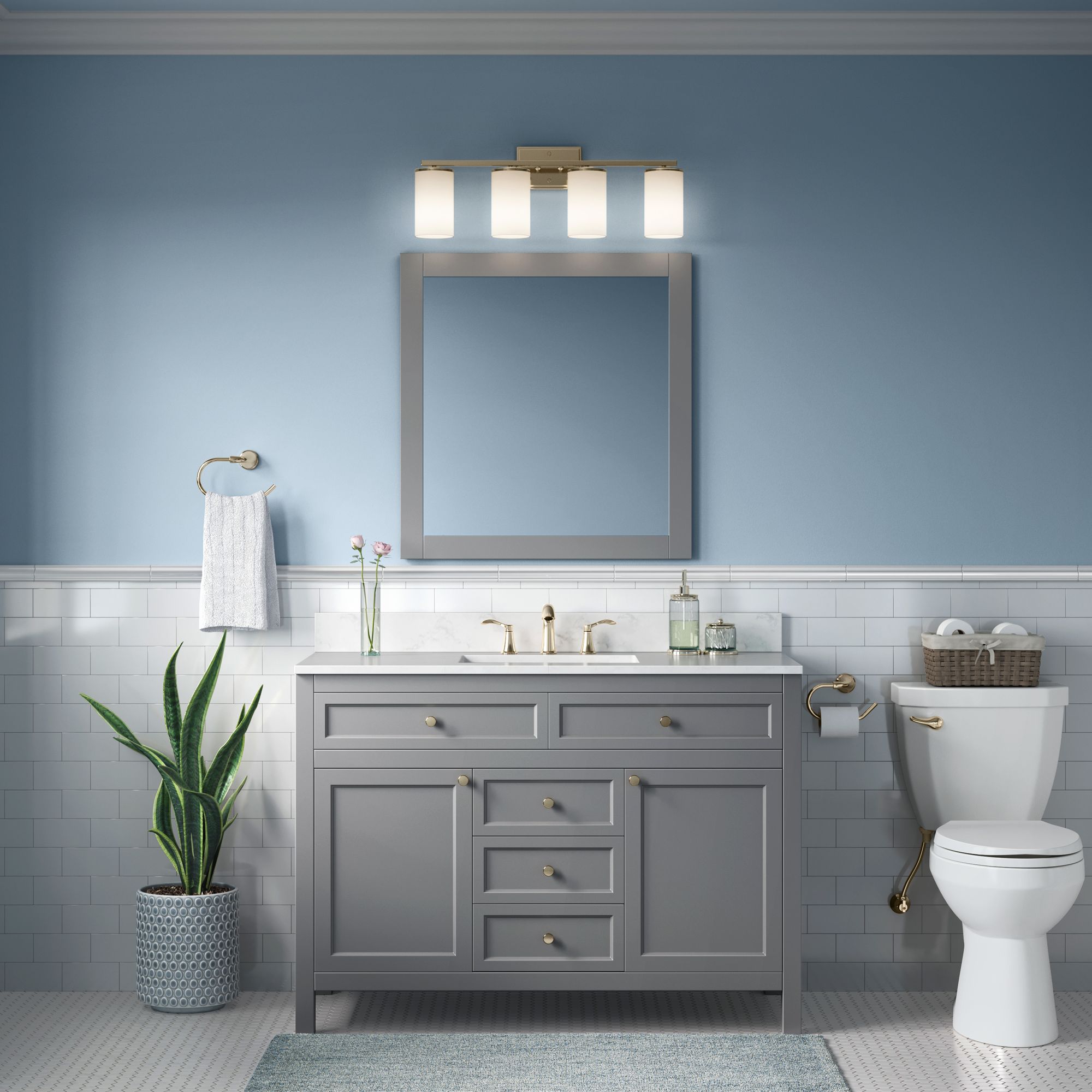 Millennium Verlana 27.75" Modern Gold Vanity Light