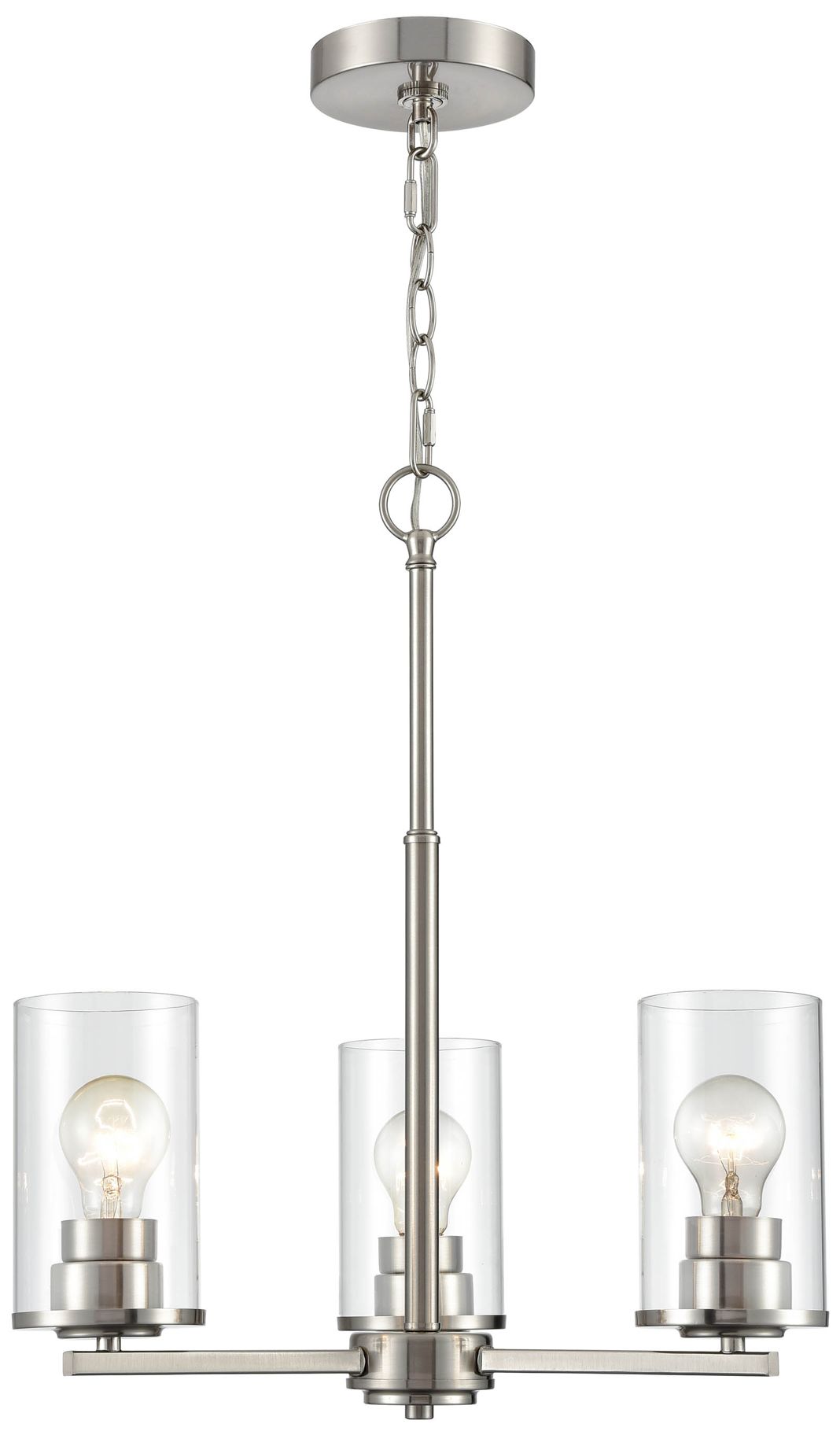 Millennium Verlana 3-Light 19" Brushed Nickel Chandelier with Glass Shade