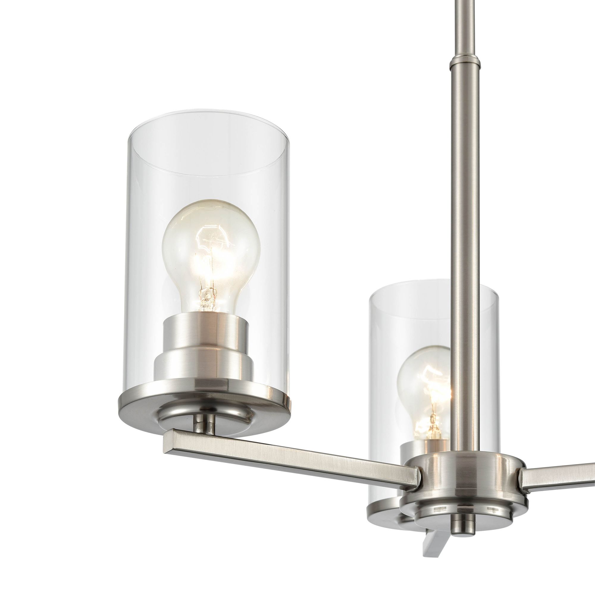 Image 3 Millennium Verlana 3-Light 19" Brushed Nickel Chandelier with Glass Shade more views