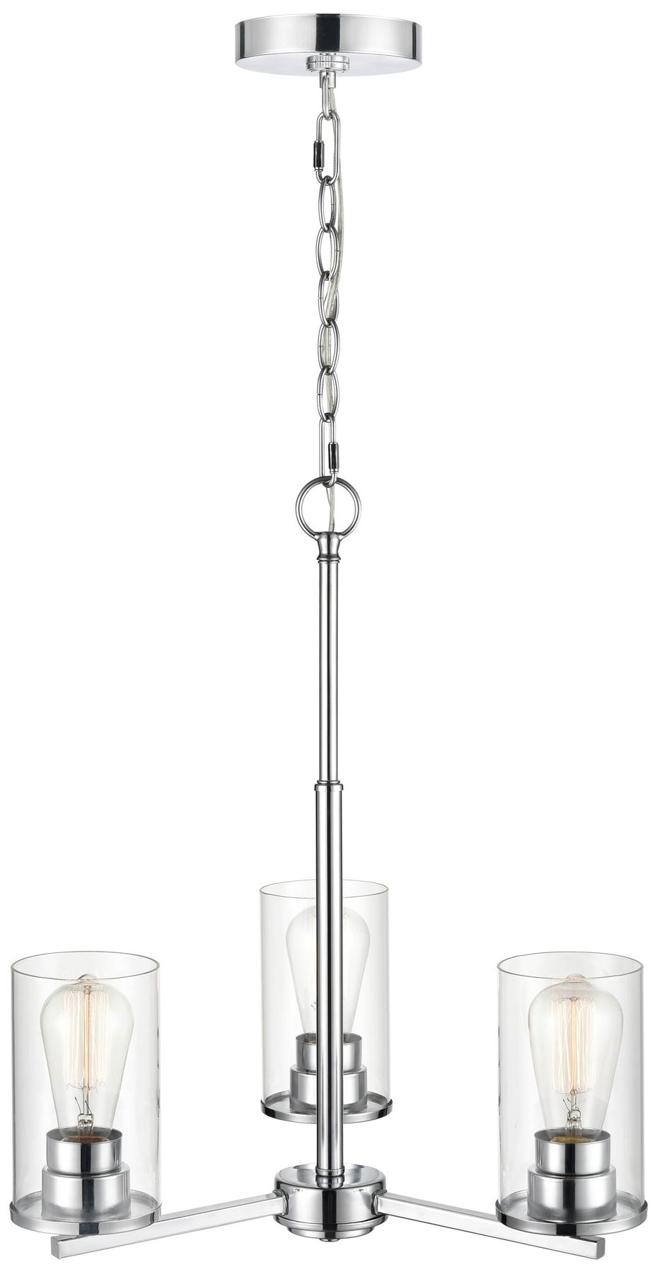 Millennium Verlana 3-Light 19" Chrome Chandelier with Glass Shade