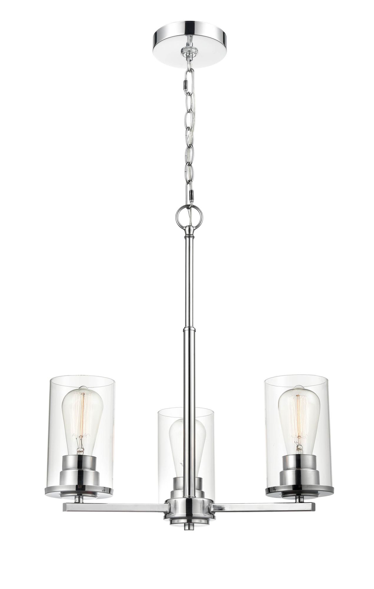 Image 3 Millennium Verlana 3-Light 19" Chrome Chandelier with Glass Shade more views