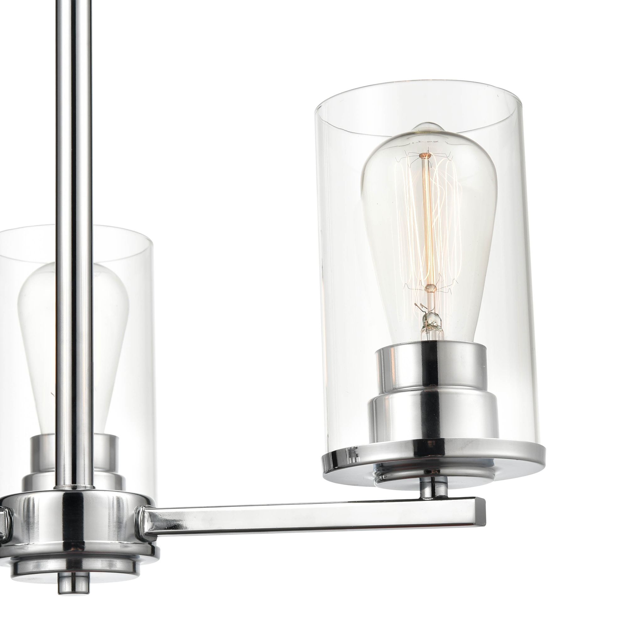 Image 4 Millennium Verlana 3-Light 19" Chrome Chandelier with Glass Shade more views