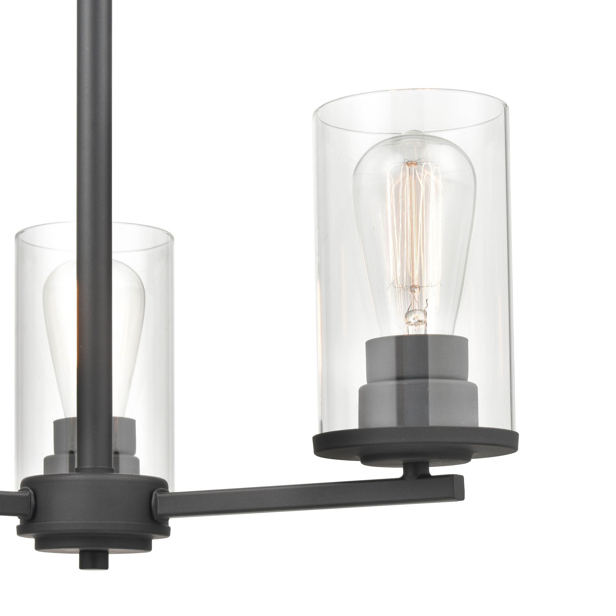 Image 4 Millennium Verlana 3-Light 19" Matte Black Chandelier with Glass Shade more views