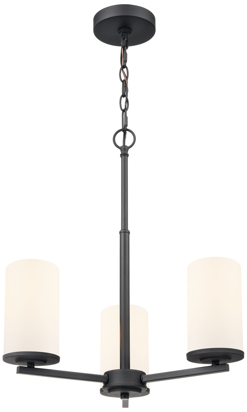 Millennium Verlana 3-Light 19" Matte Black Chandelier with Glass Shade
