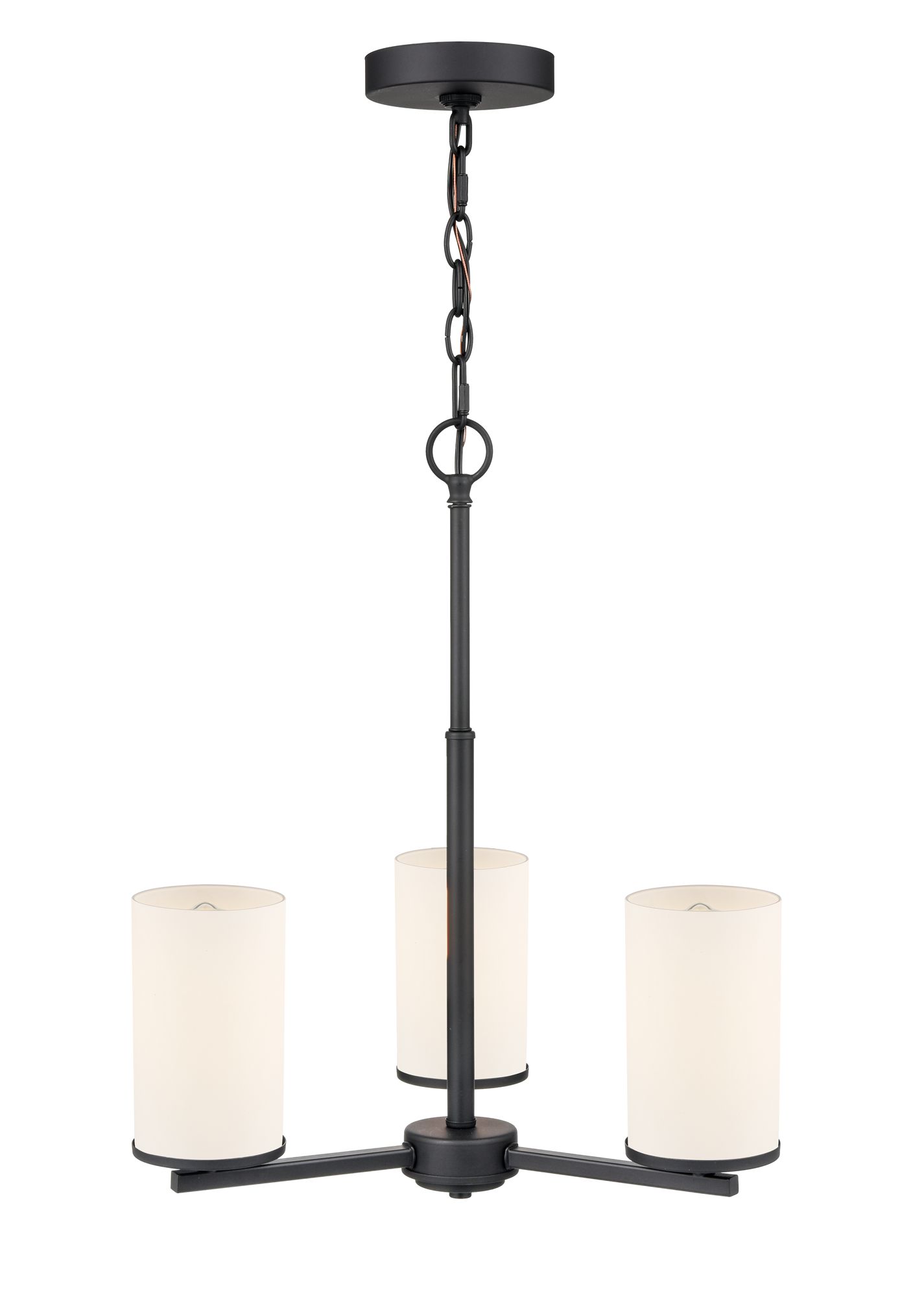 Image 3 Millennium Verlana 3-Light 19" Matte Black Chandelier with Glass Shade more views