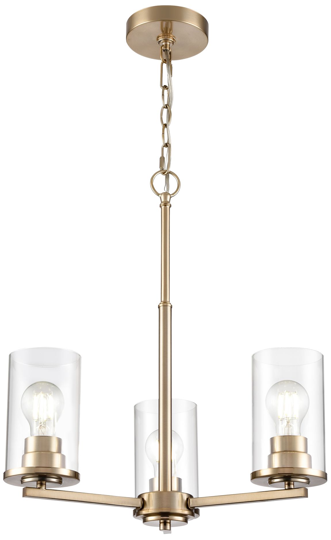 Millennium Verlana 3-Light 19" Modern Gold Chandelier with Glass Shade