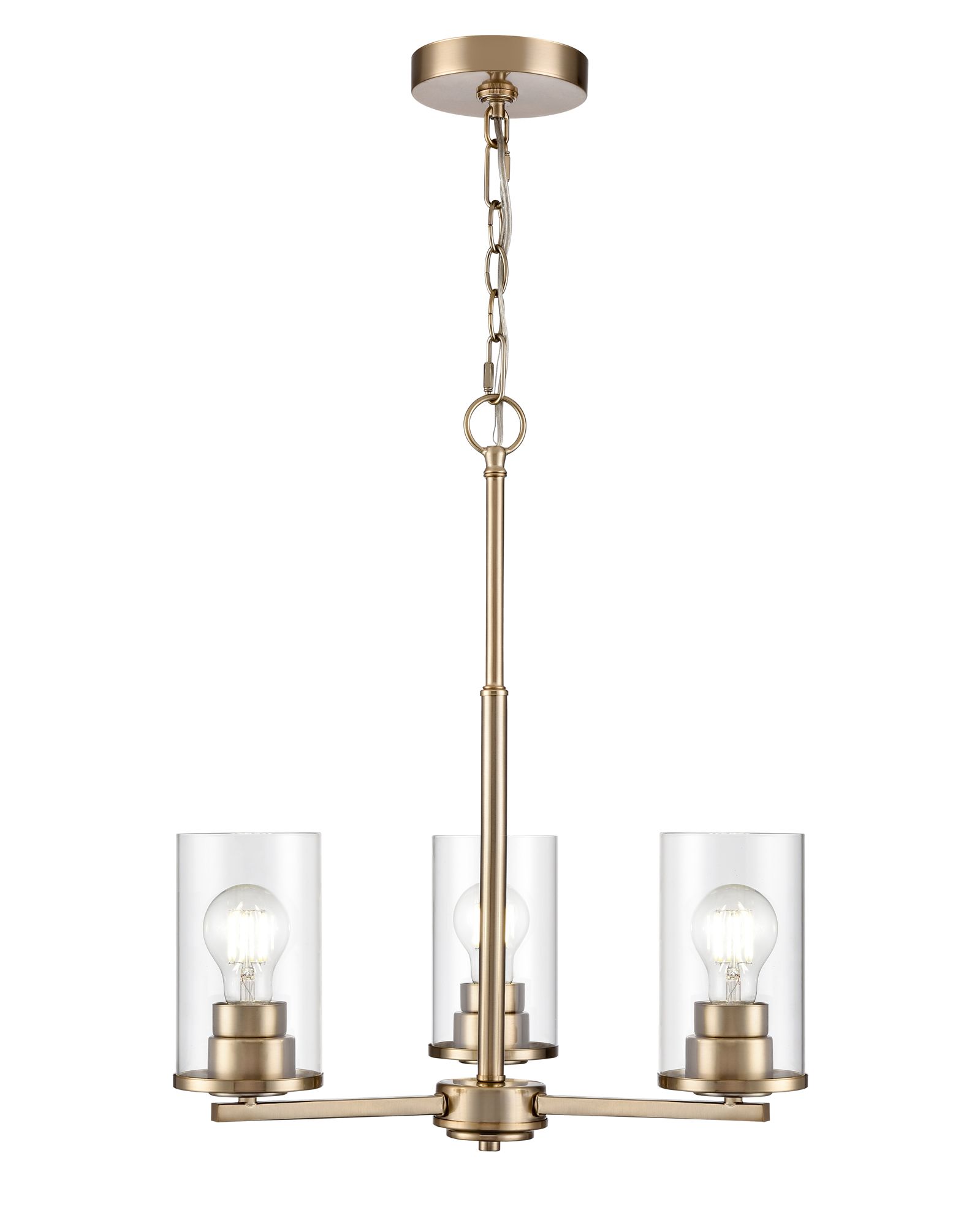 Image 2 Millennium Verlana 3-Light 19" Modern Gold Chandelier with Glass Shade more views
