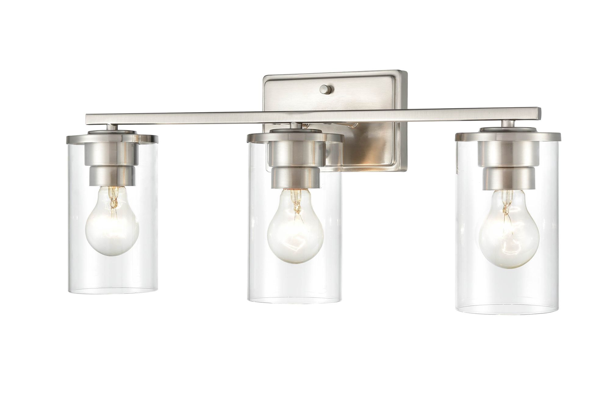 Image 2 Millennium Verlana 3-Light 22" Brushed Nickel Vanity Light with Glass Shade more views