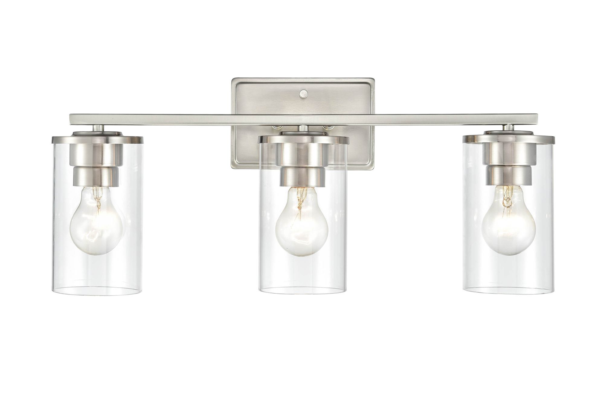 Image 4 Millennium Verlana 3-Light 22" Brushed Nickel Vanity Light with Glass Shade more views