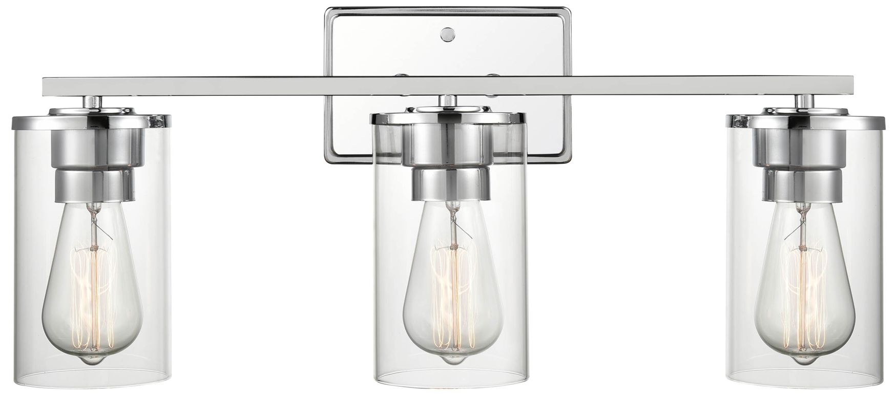 Millennium Verlana 3-Light 22" Chrome Vanity Light with Glass Shade