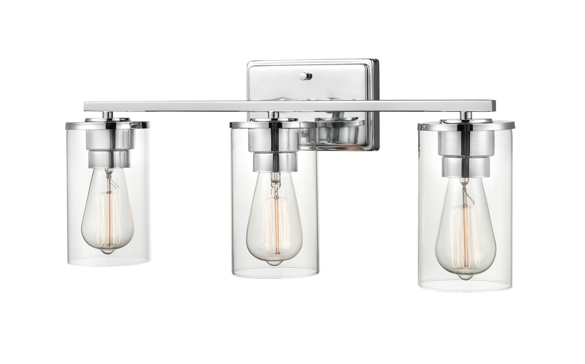 Image 4 Millennium Verlana 3-Light 22" Chrome Vanity Light with Glass Shade more views