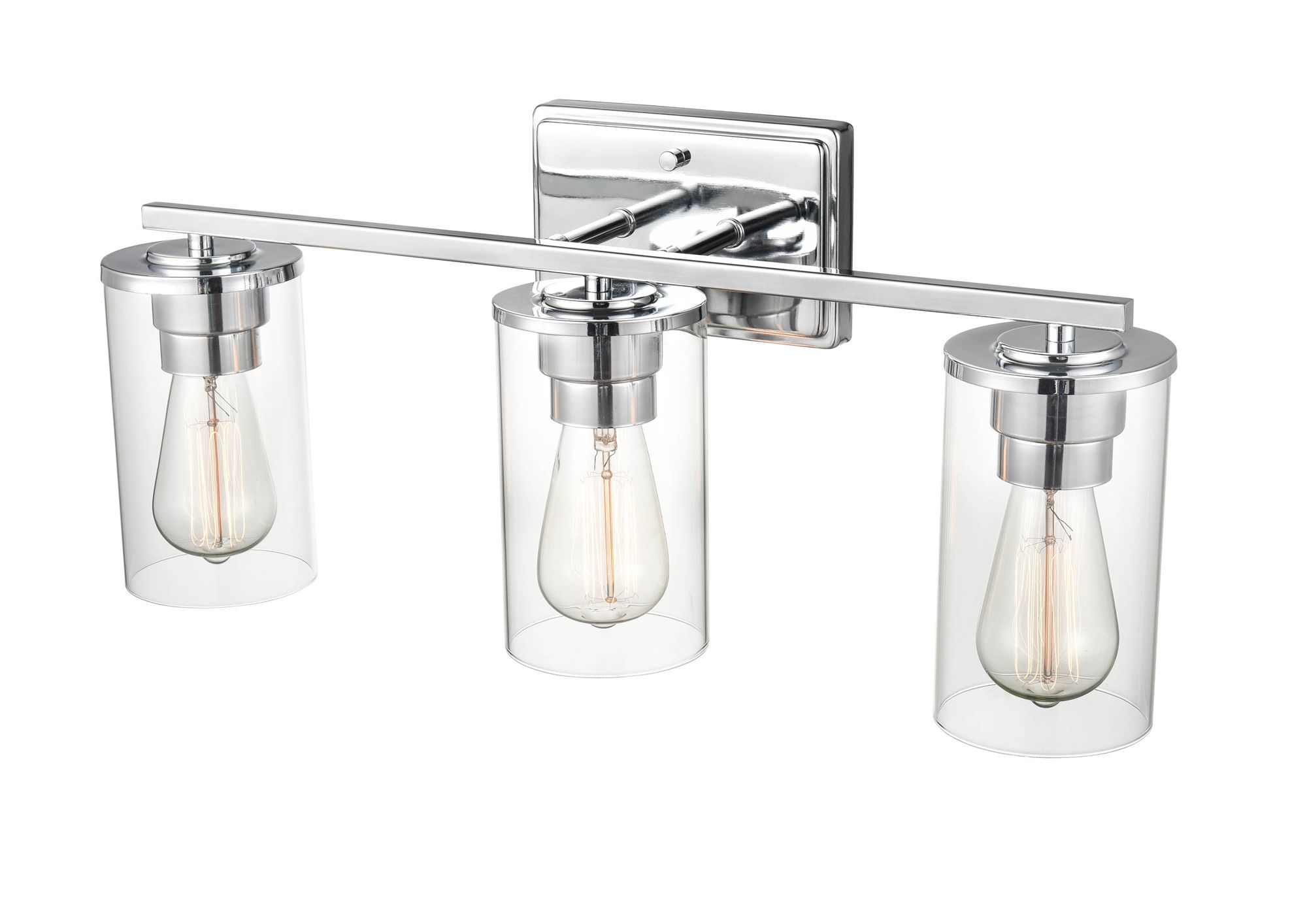 Image 5 Millennium Verlana 3-Light 22" Chrome Vanity Light with Glass Shade more views