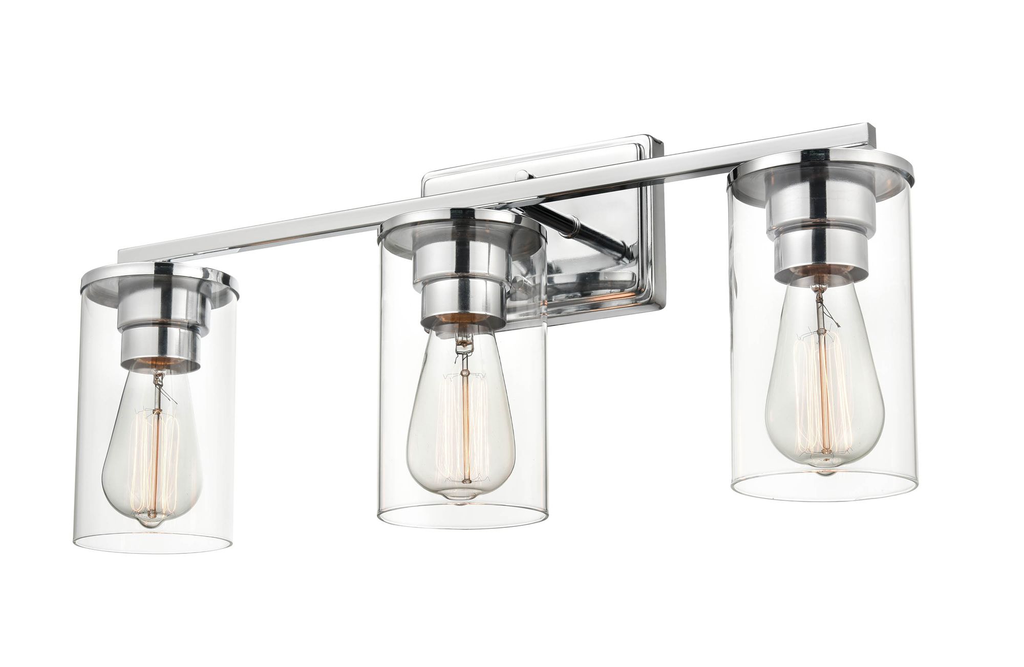 Image 6 Millennium Verlana 3-Light 22" Chrome Vanity Light with Glass Shade more views