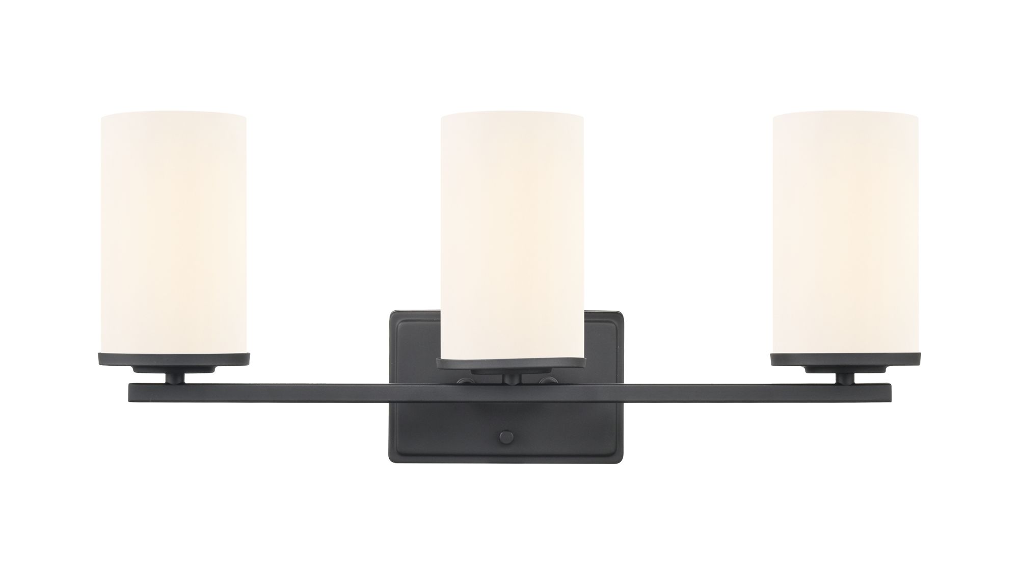 Image 3 Millennium Verlana 3-Light 22" Matte Black Vanity Light with Glass Shade more views