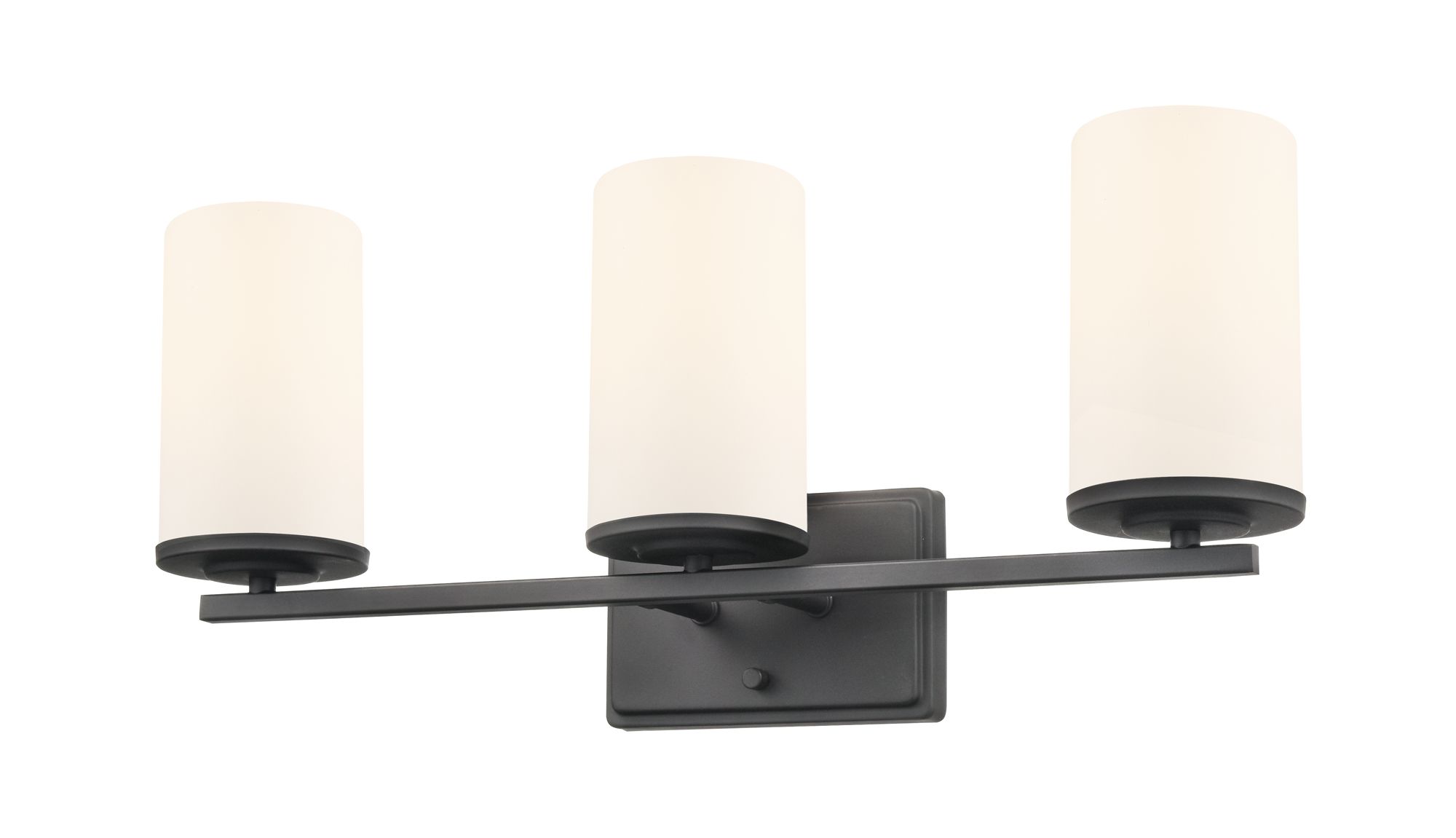 Image 4 Millennium Verlana 3-Light 22" Matte Black Vanity Light with Glass Shade more views