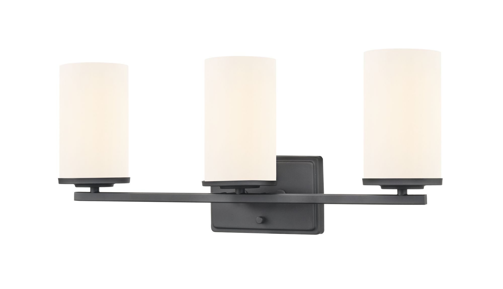 Image 5 Millennium Verlana 3-Light 22" Matte Black Vanity Light with Glass Shade more views