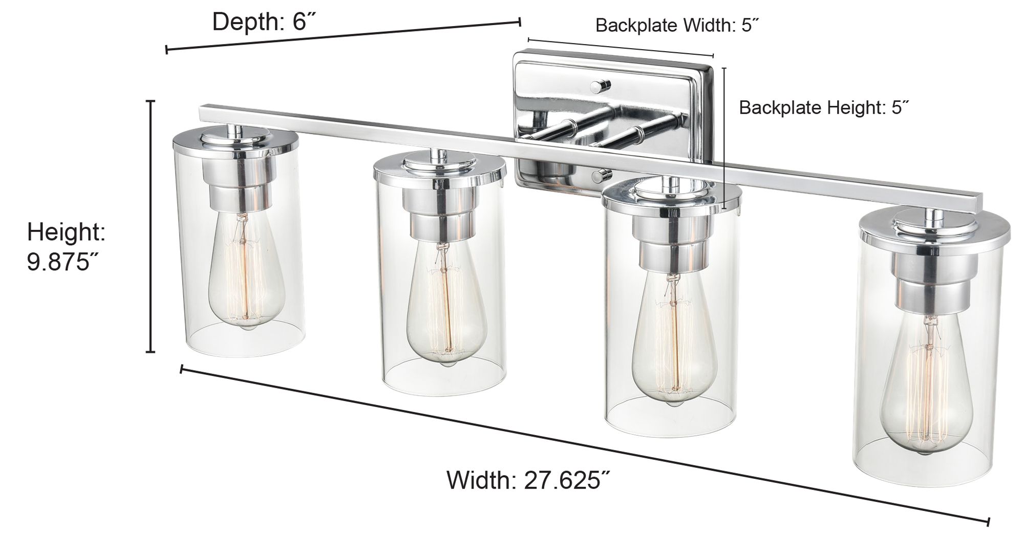 Millennium Verlana 4-Light 27.63" Matte Black Vanity Light