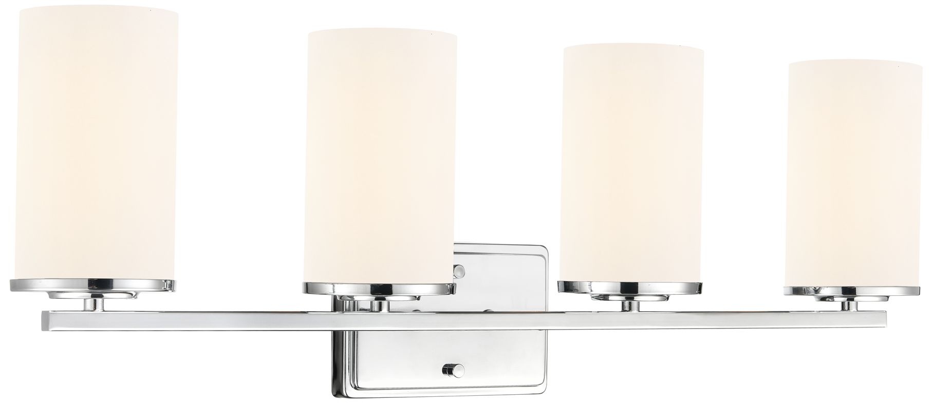 Millennium Verlana 4-Light 27.75" Chrome Vanity Light with Glass Shade