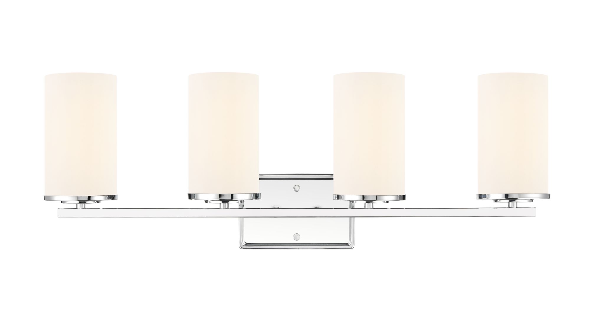 Image 3 Millennium Verlana 4-Light 27.75" Chrome Vanity Light with Glass Shade more views