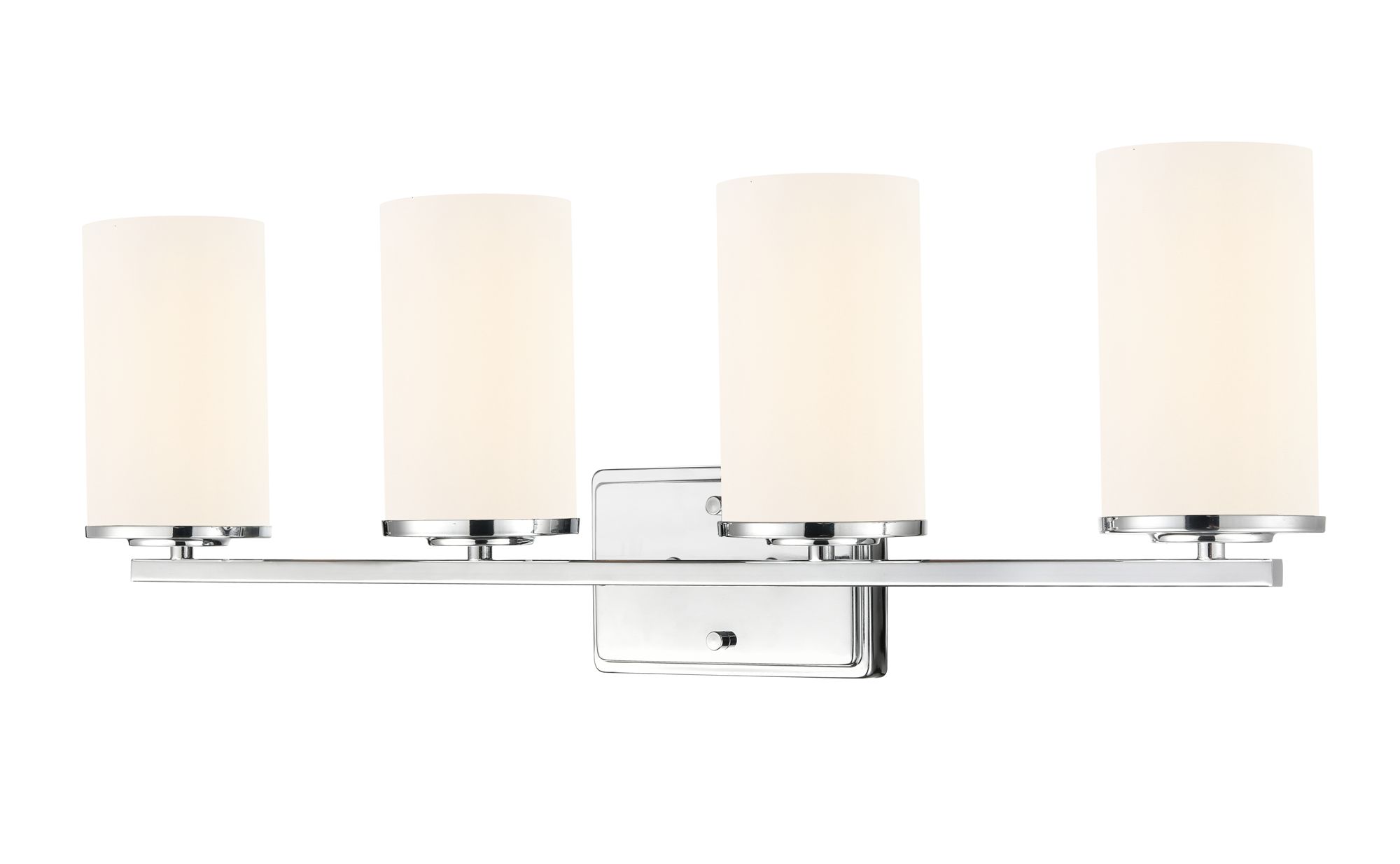 Image 4 Millennium Verlana 4-Light 27.75" Chrome Vanity Light with Glass Shade more views