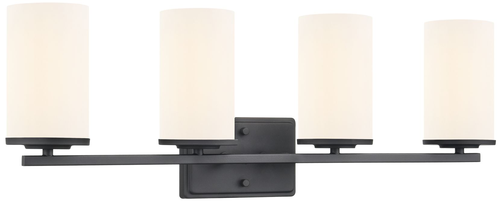 Millennium Verlana 4-Light 27.75" Matte Black Vanity Light with Glass Shade