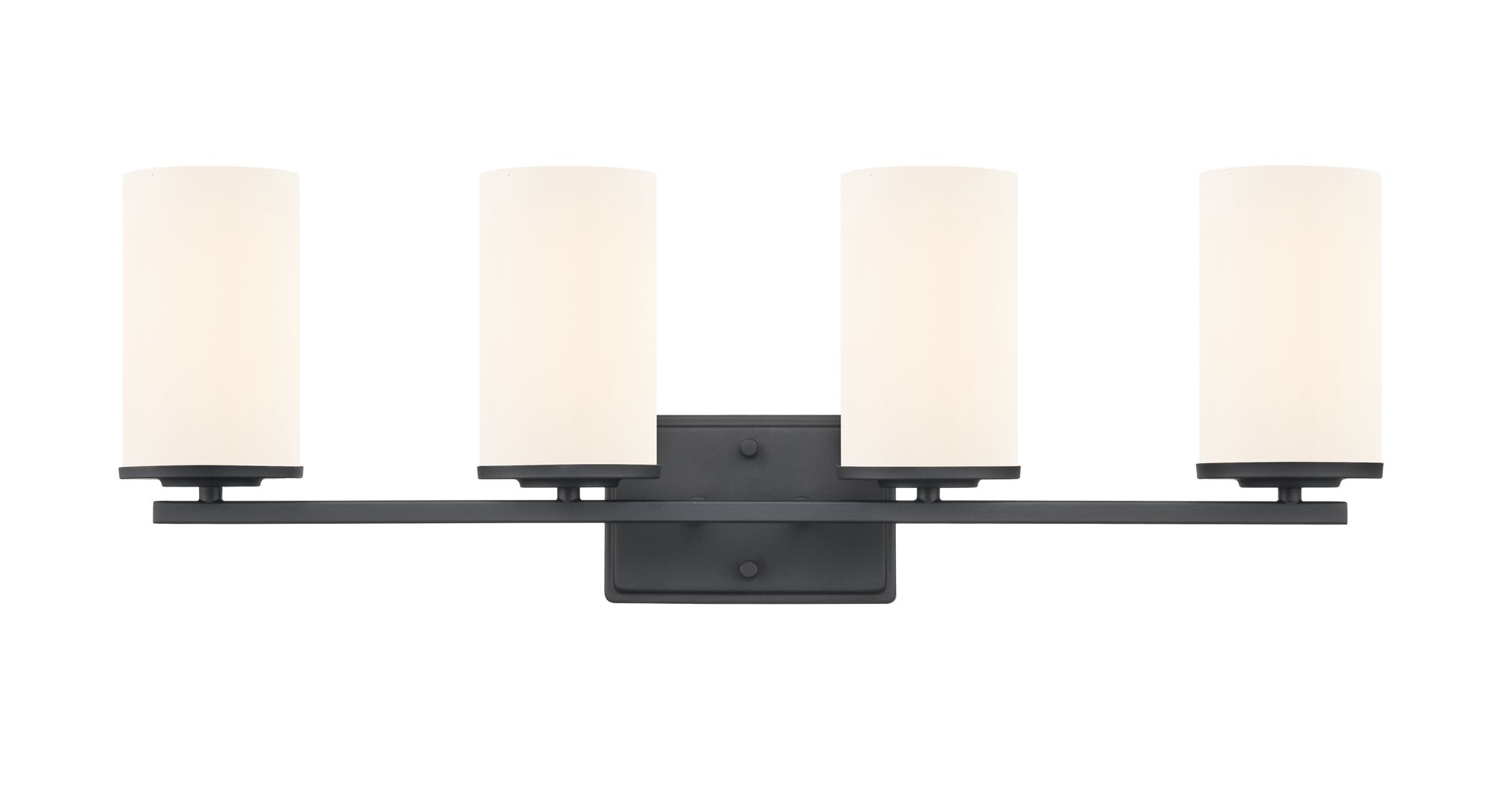 Image 3 Millennium Verlana 4-Light 27.75" Matte Black Vanity Light with Glass Shade more views