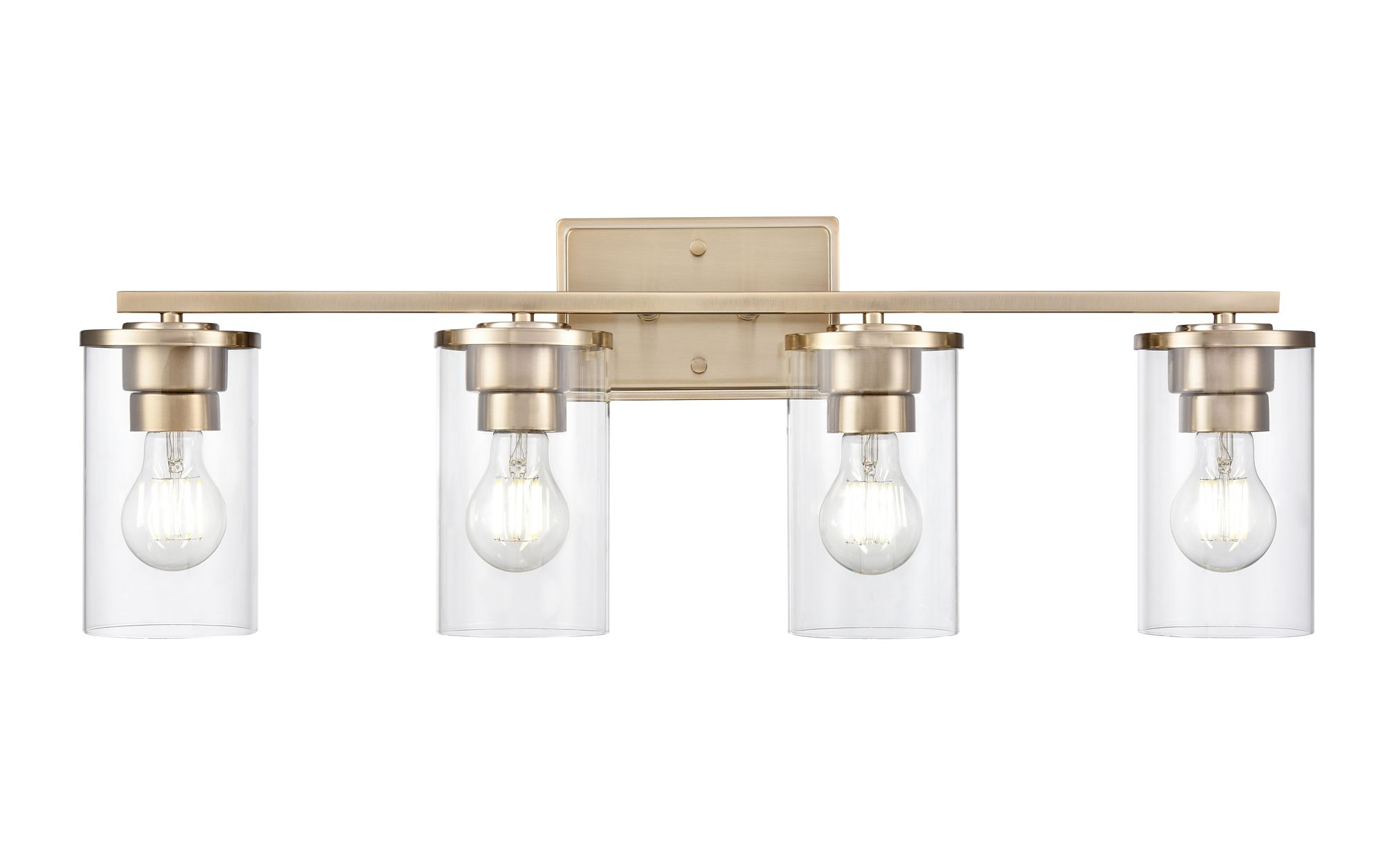 Image 3 Millennium Verlana 4-Light 27.75" Modern Gold Vanity Light with Glass Shade more views