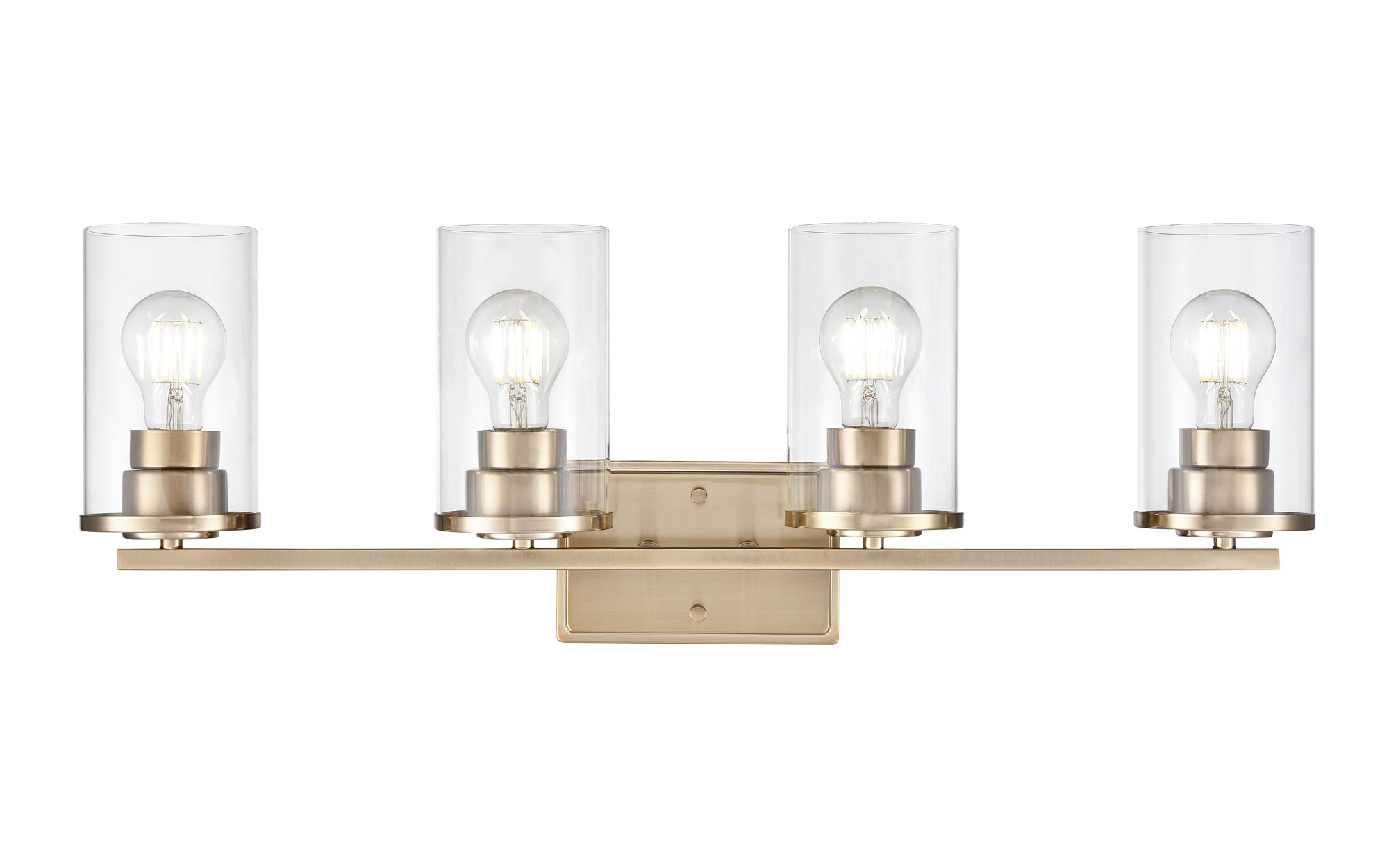 Image 5 Millennium Verlana 4-Light 27.75" Modern Gold Vanity Light with Glass Shade more views