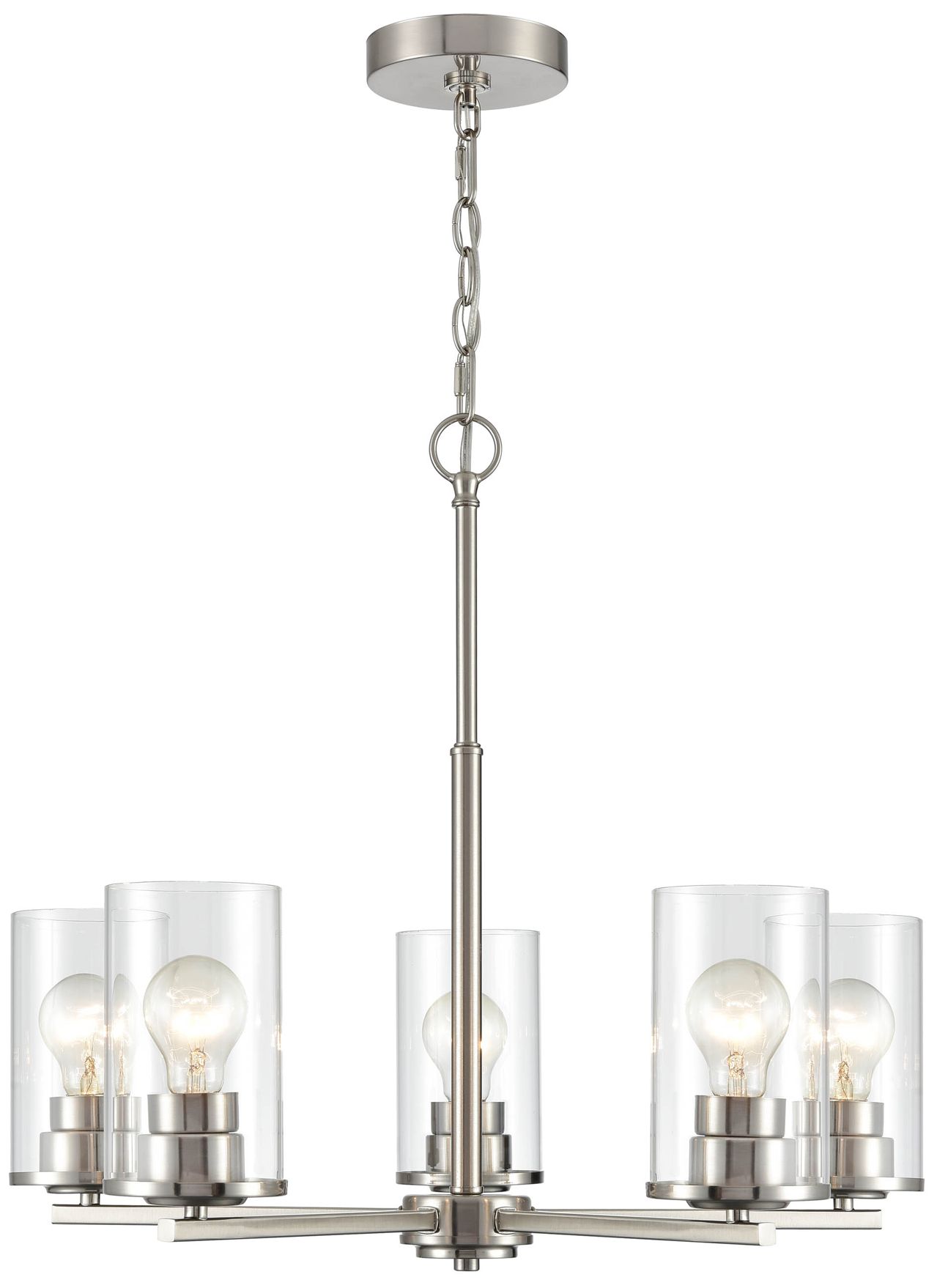 Millennium Verlana 5-Light 24" Brushed Nickel Chandelier with Glass Shade