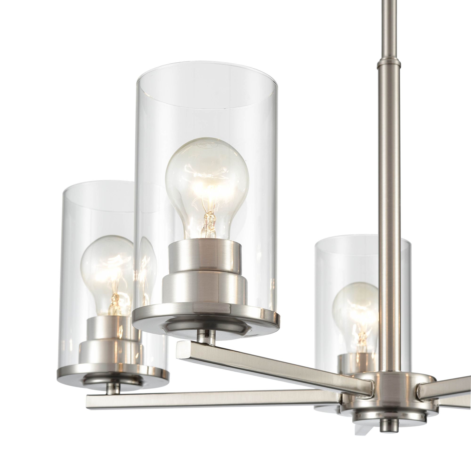 Image 3 Millennium Verlana 5-Light 24" Brushed Nickel Chandelier with Glass Shade more views