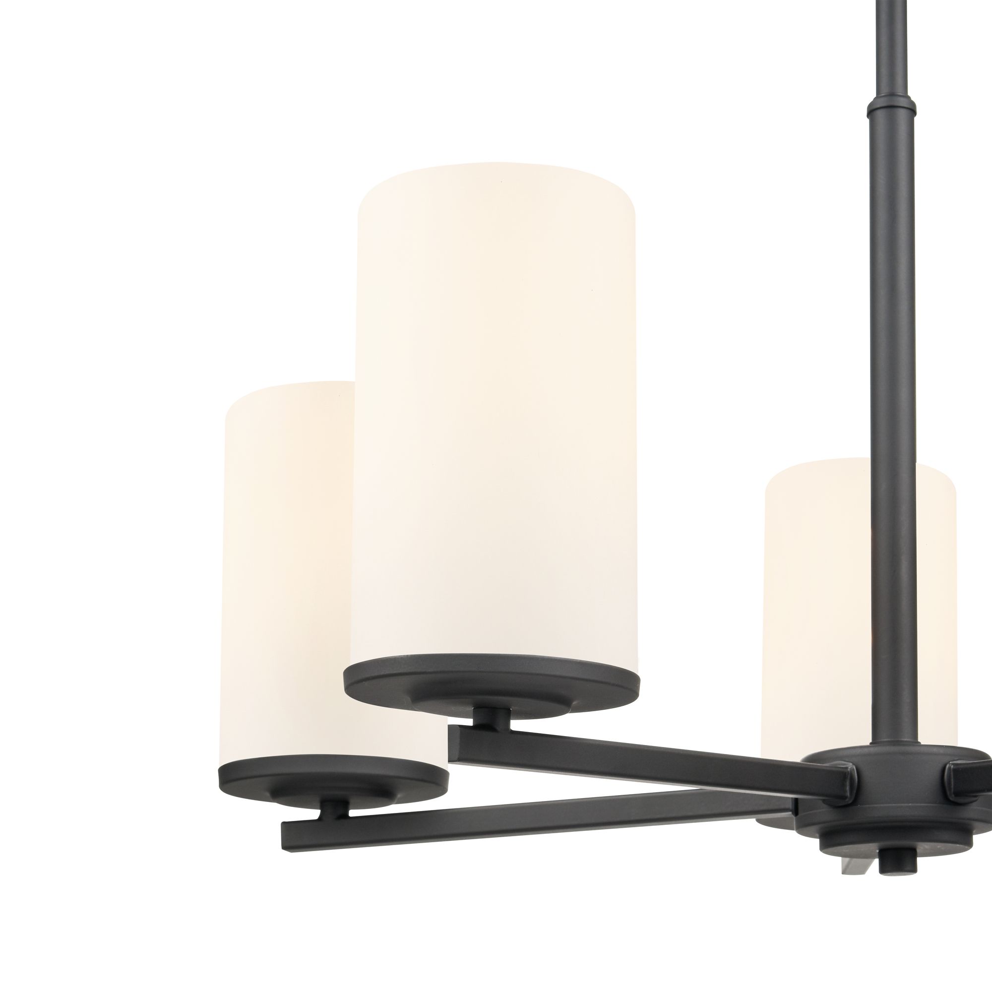 Image 4 Millennium Verlana 5-Light 24" Matte Black Chandelier with Glass Shade more views