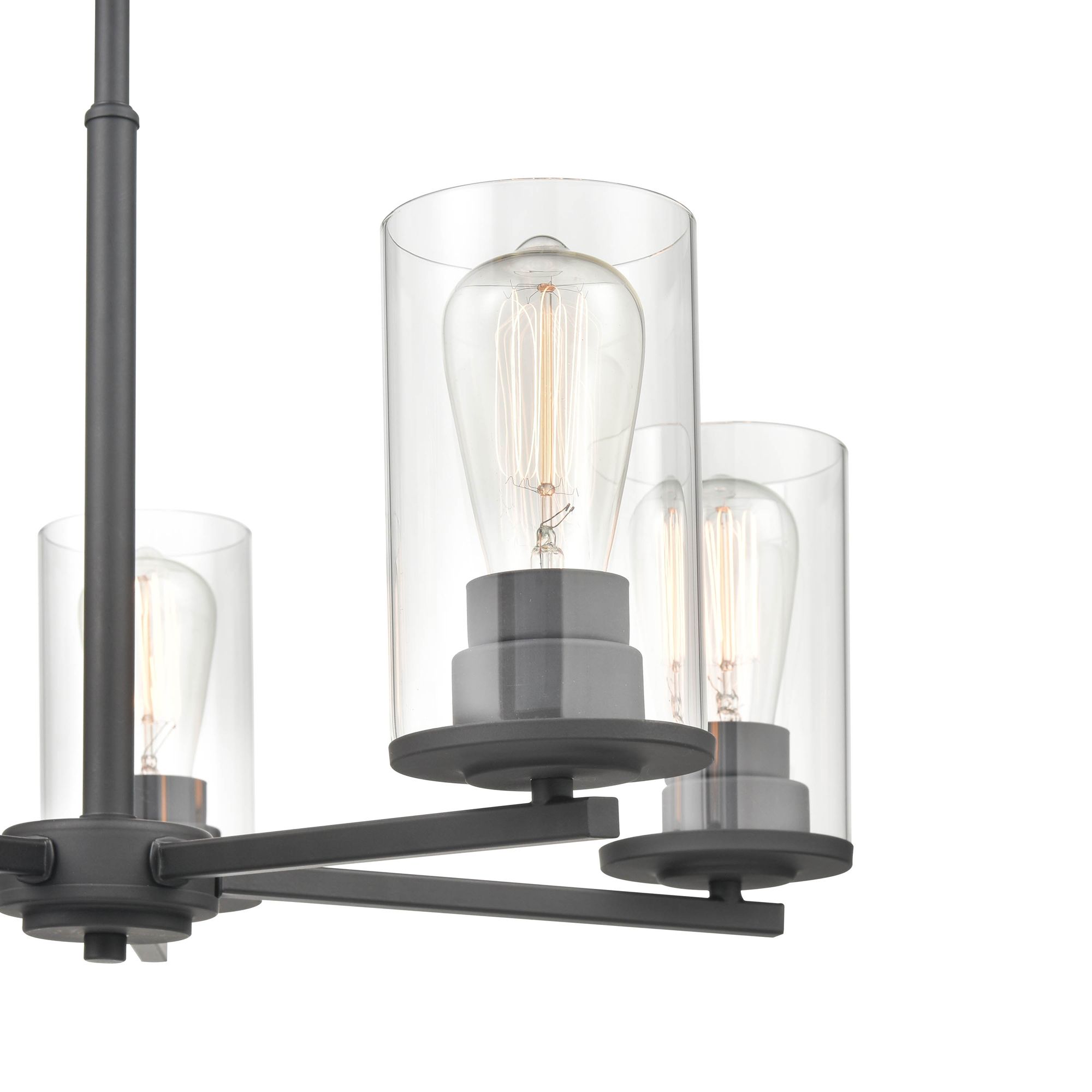 Image 5 Millennium Verlana 5-Light 24" Matte Black Chandelier with Glass Shade more views