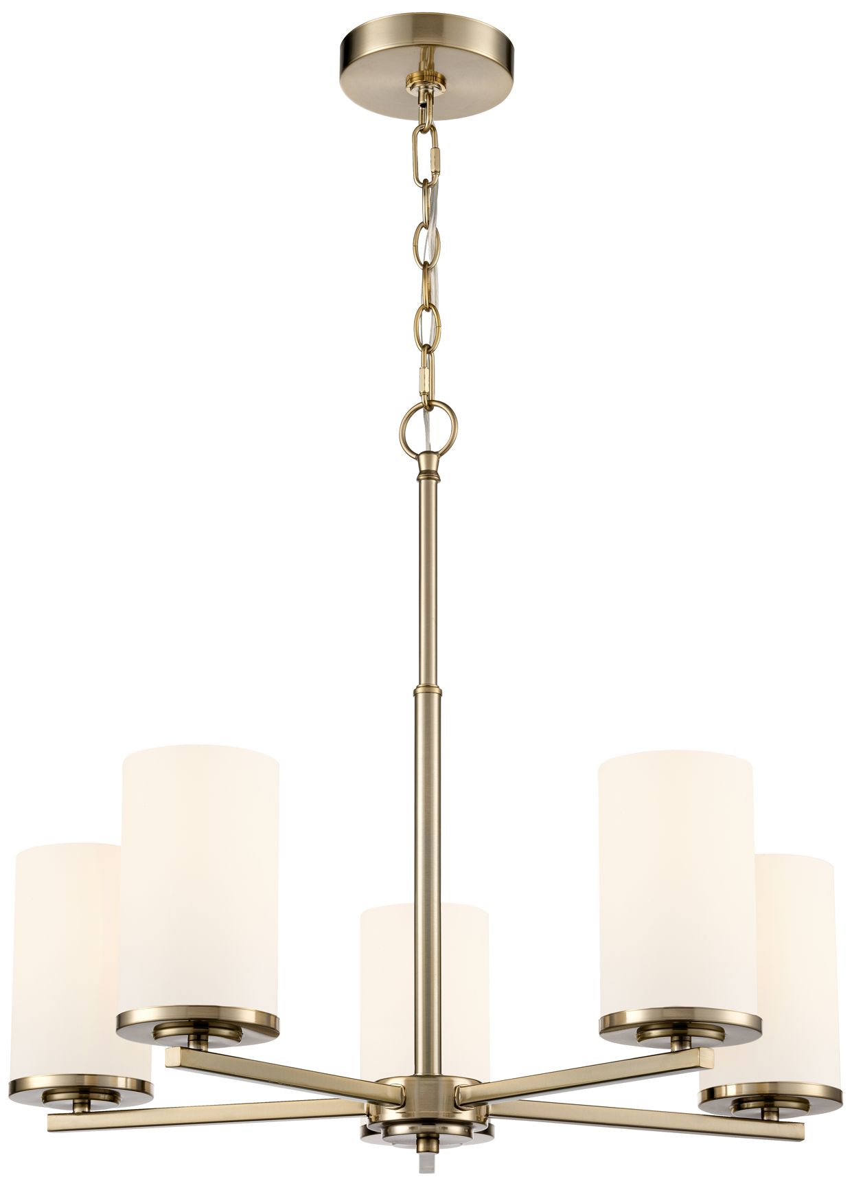 Millennium Verlana 5-Light 24" Modern Gold Chandelier with Glass Shade