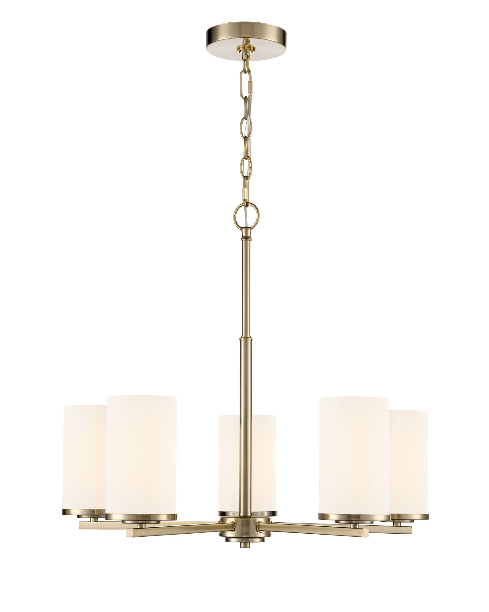 Image 2 Millennium Verlana 5-Light 24" Modern Gold Chandelier with Glass Shade more views