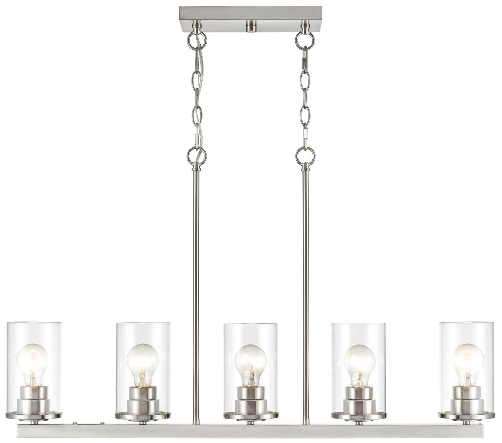 Millennium Verlana 5-Light 35" Brushed Nickel Chandelier with Glass Shade