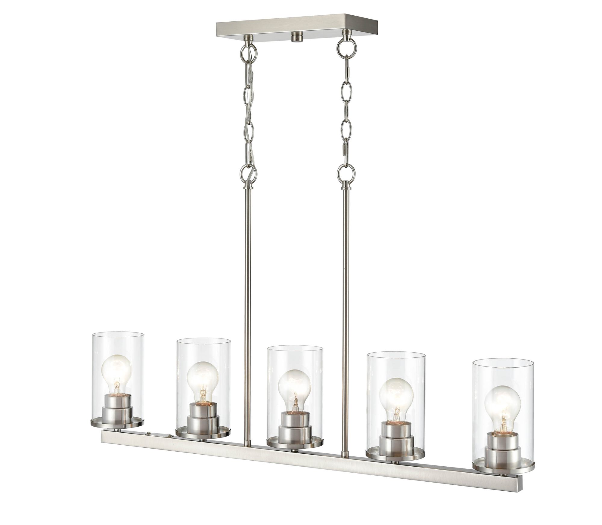 Image 2 Millennium Verlana 5-Light 35" Brushed Nickel Chandelier with Glass Shade more views
