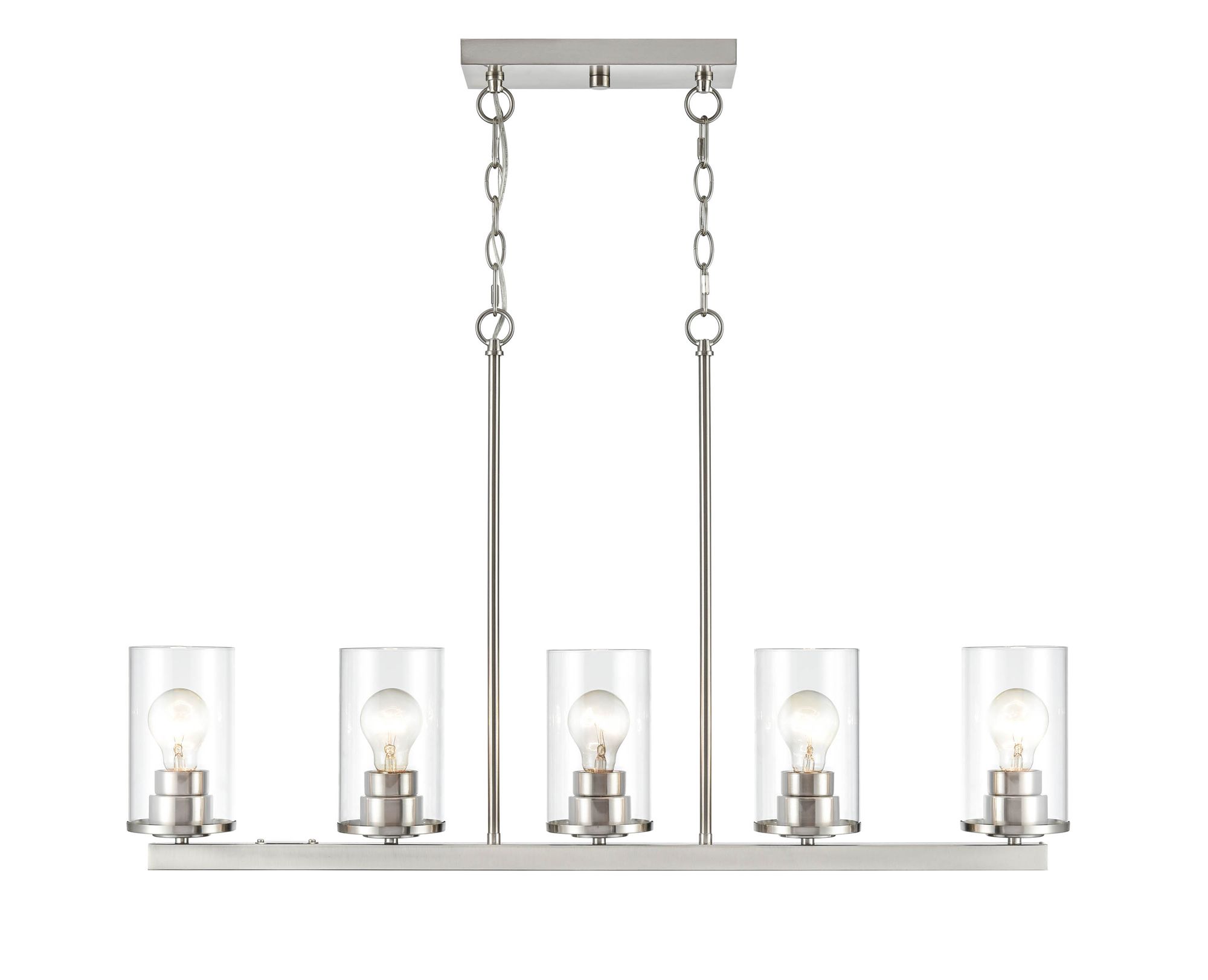 Image 4 Millennium Verlana 5-Light 35" Brushed Nickel Chandelier with Glass Shade more views