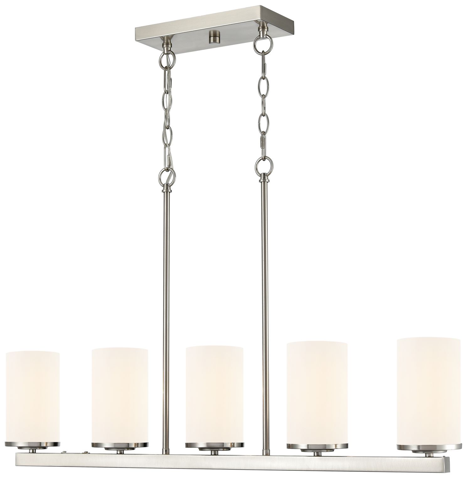 Millennium Verlana 5-Light 35" Brushed Nickel Linear Chandelier with Shade