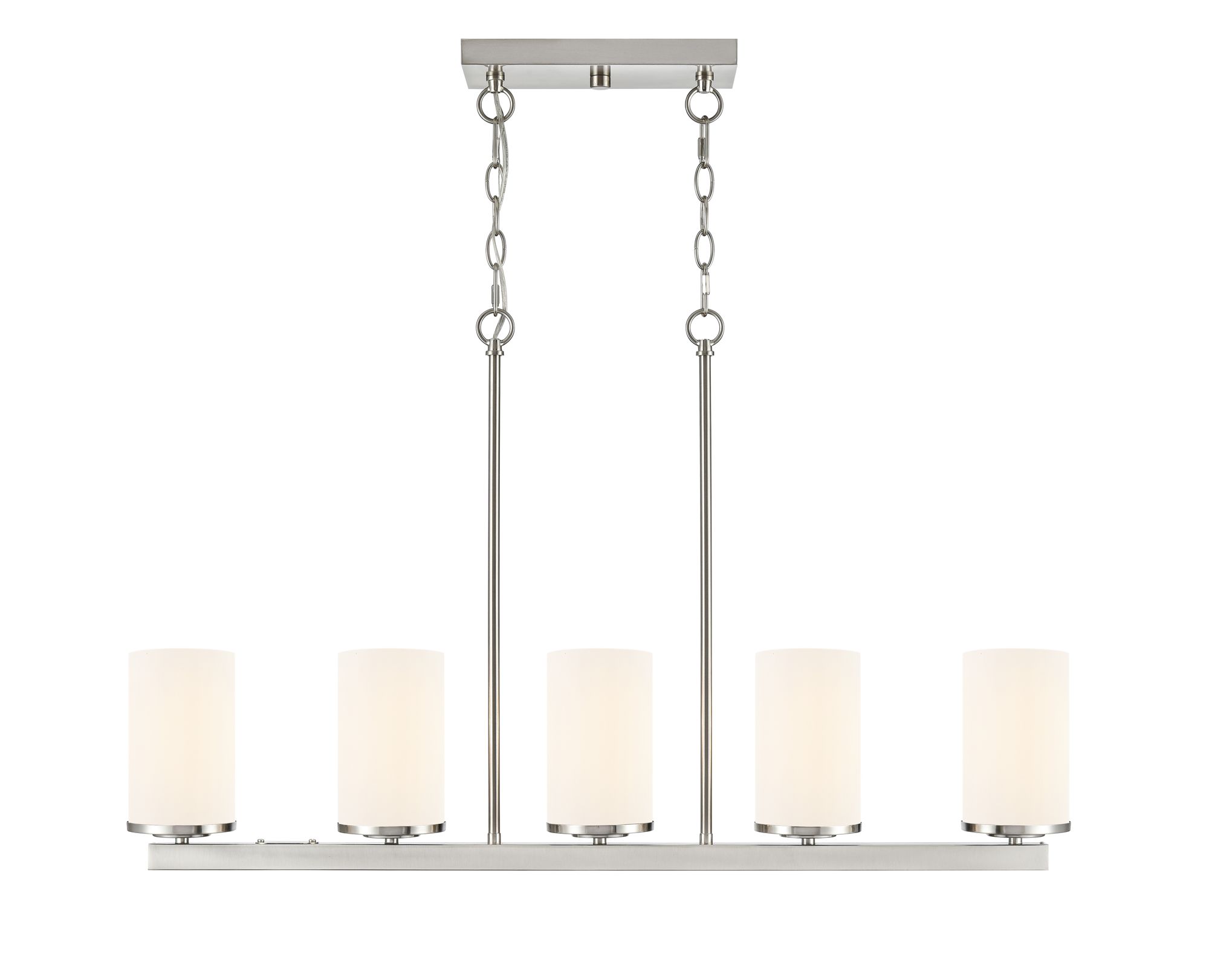Image 2 Millennium Verlana 5-Light 35" Brushed Nickel Linear Chandelier with Shade more views
