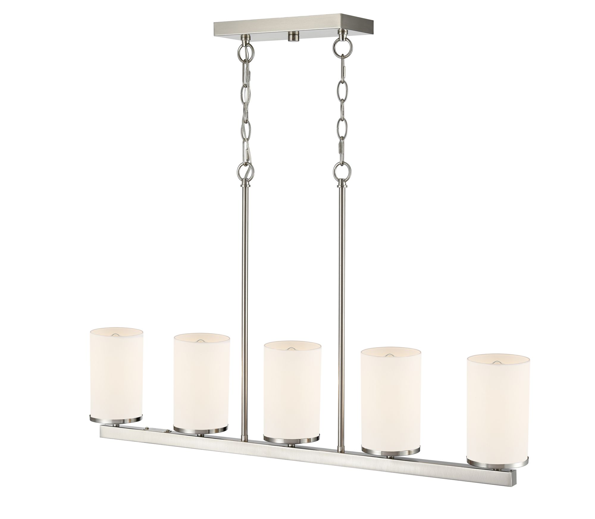 Image 3 Millennium Verlana 5-Light 35" Brushed Nickel Linear Chandelier with Shade more views