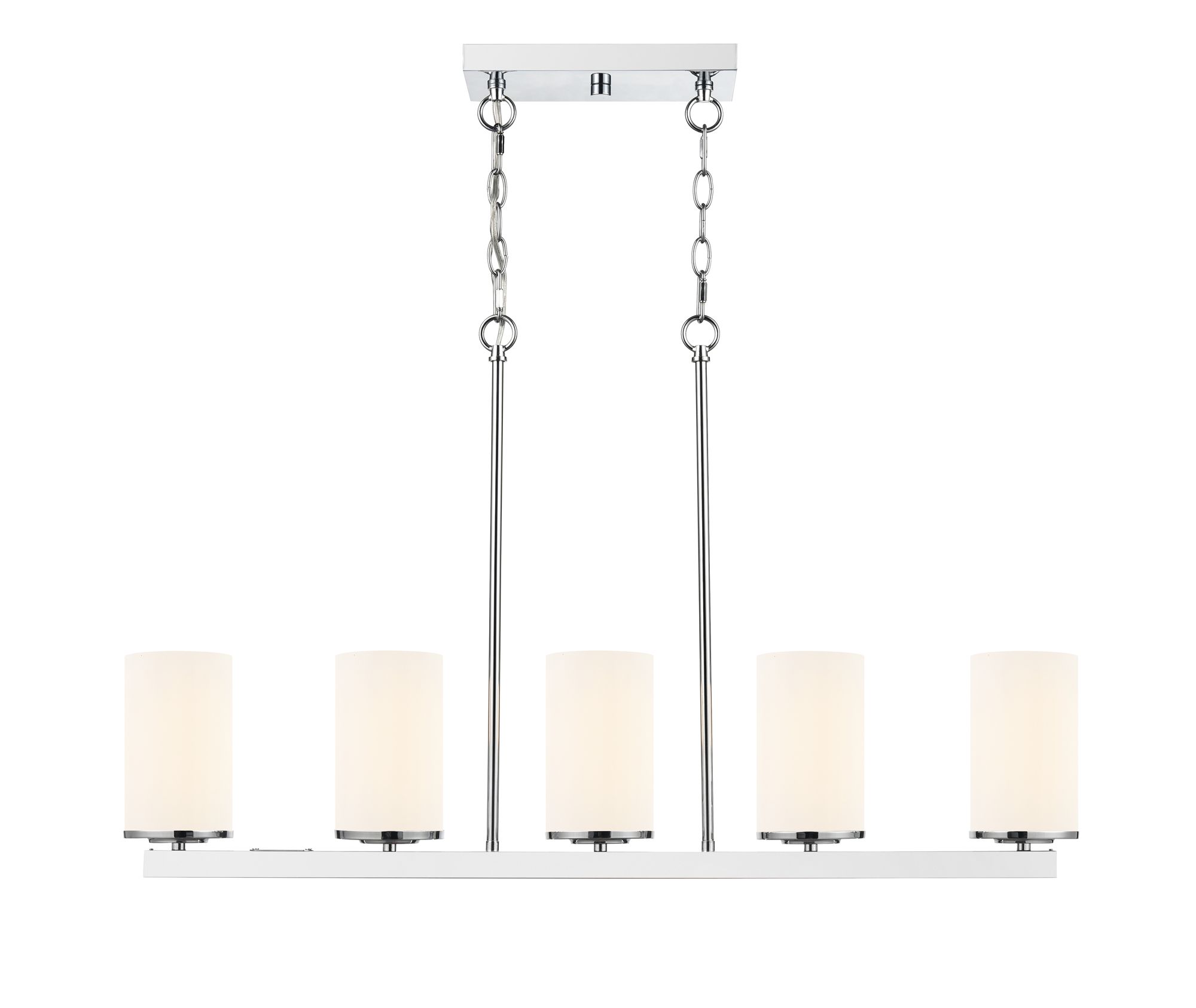 Image 2 Millennium Verlana 5-Light 35" Chrome Linear Chandelier with Glass Shade more views