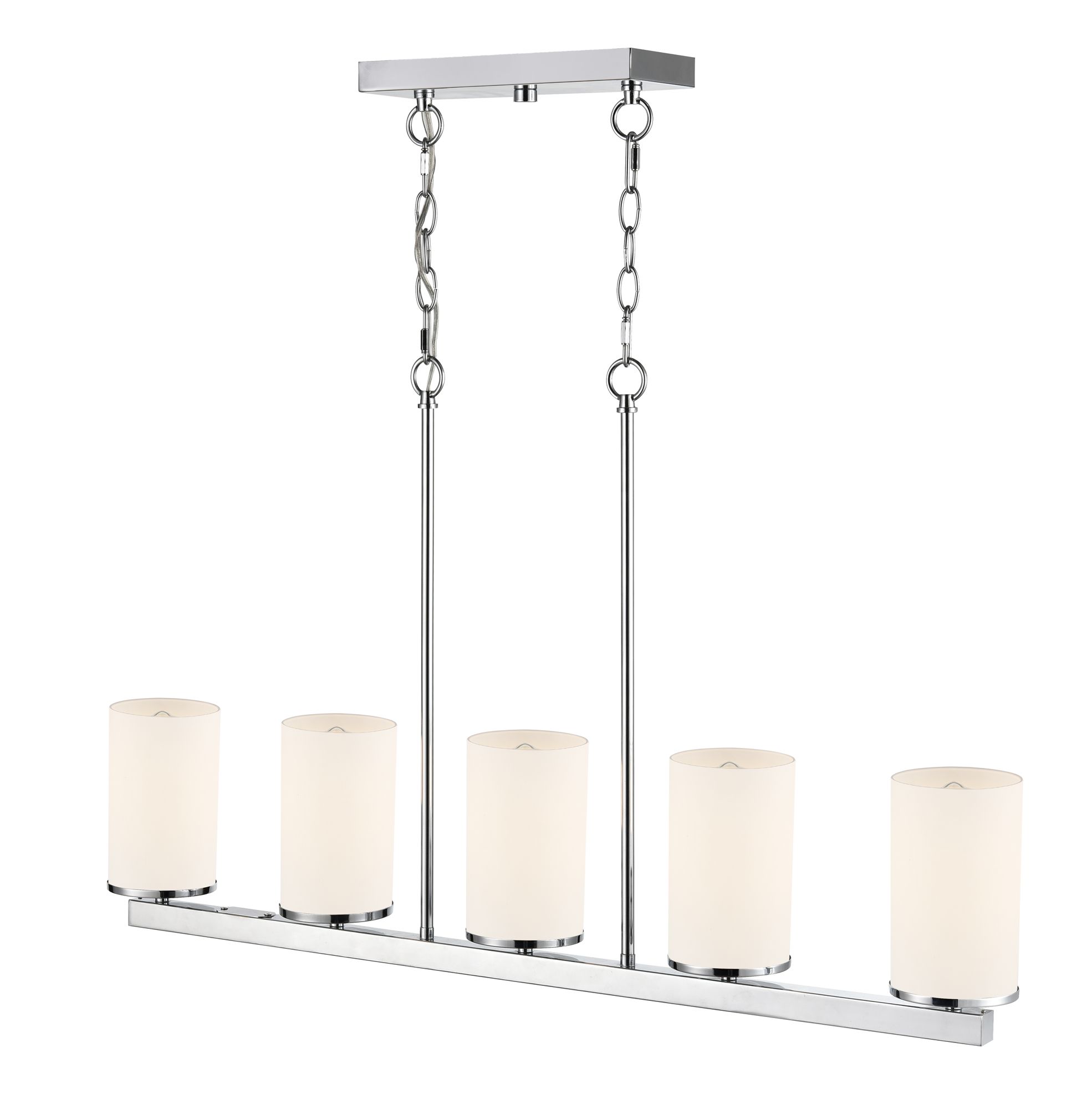 Image 3 Millennium Verlana 5-Light 35" Chrome Linear Chandelier with Glass Shade more views
