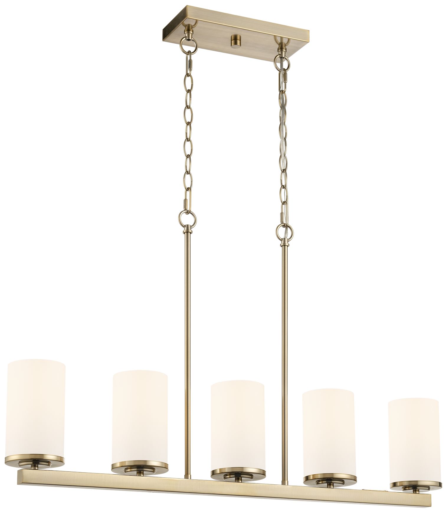 Millennium Verlana 5-Light 35" Modern Gold Linear Chandelier with Shade