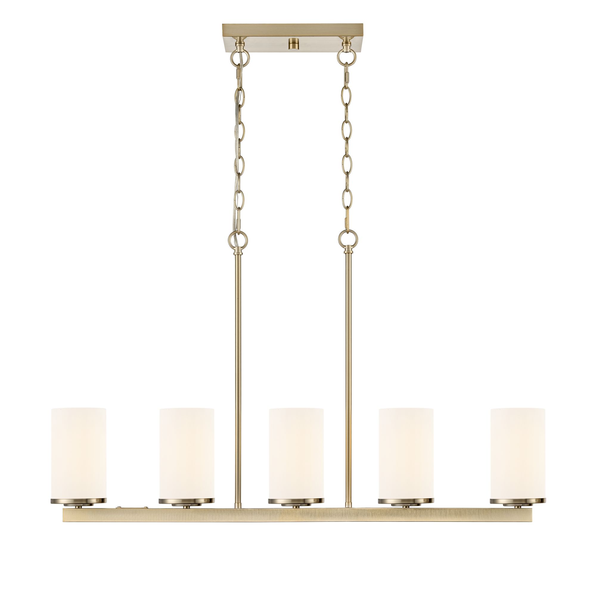 Image 2 Millennium Verlana 5-Light 35" Modern Gold Linear Chandelier with Shade more views